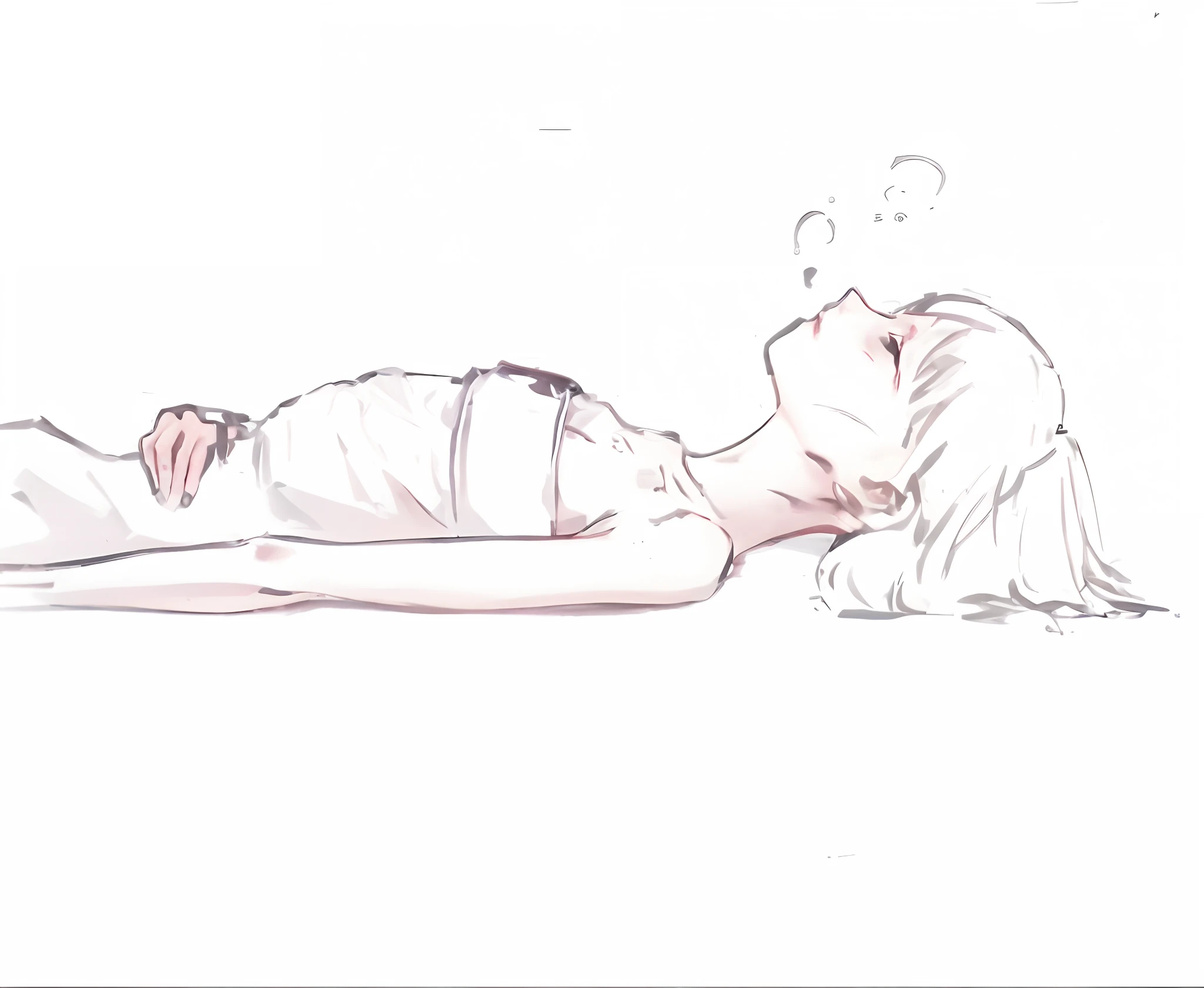 Thin stature，hunger，weak，girl，Sleep lying down
