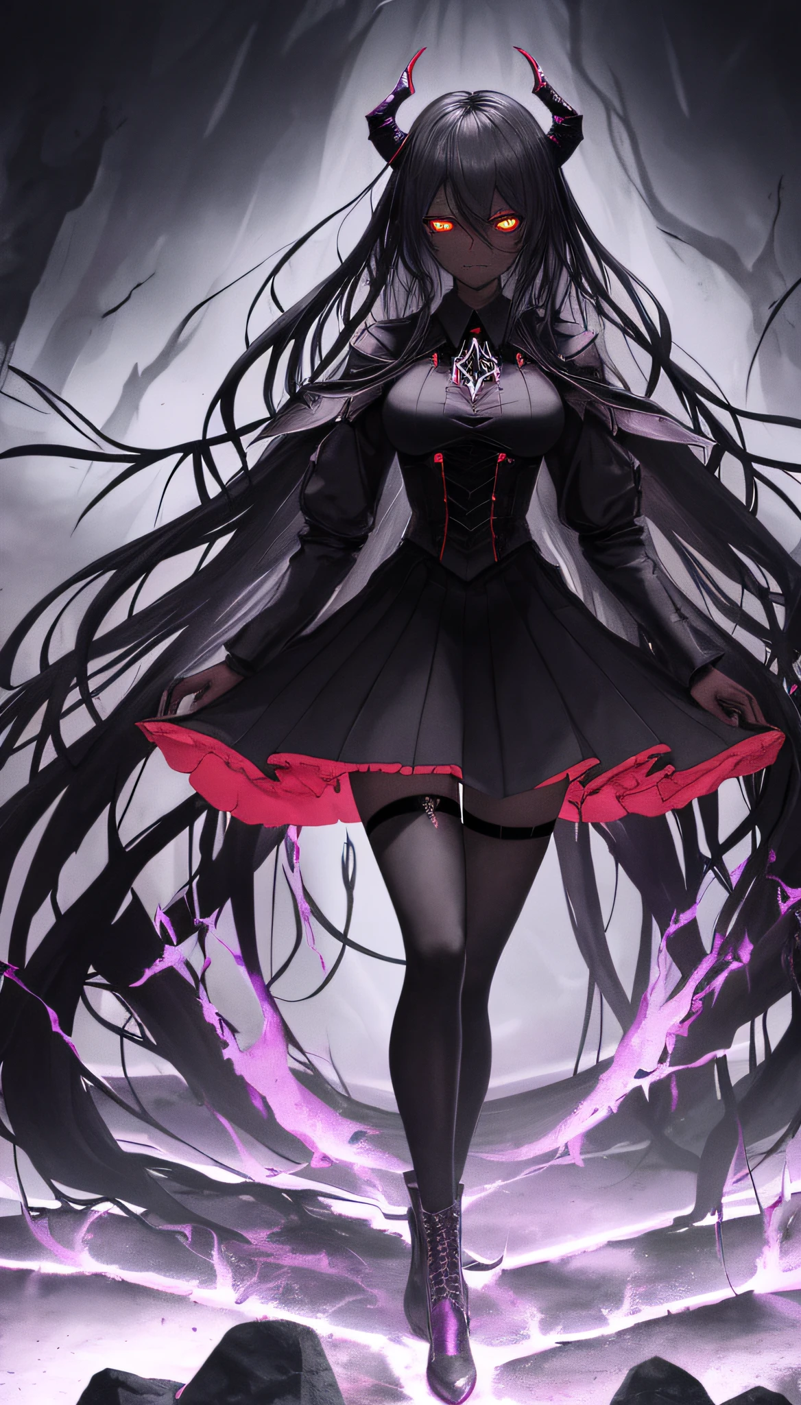 (dark skin), (demon horns), large breasts,
Immortal temptation takes over my mind
Condemned
Fallen weak on my knees, summon the strength
Of mayhem
I am the storm that is approaching
Provoking black clouds in isolation
I am reclaimer of my name
Born in flames, I have been blessed
My family crest is a demon of death
Forsakened, I am awakened
A phoenix's ash in dark divine
Descending misery
Destiny chasing time
Inherit the nightmare, surrounded by fate
Can't run away
Keep walking the line between the light
Led astray
Through vacant halls I won't surrend5r
The truth rev5aled in eyes of ember
We fight through fire and ice forever
Two souls once lost, and now they remember
I am the storm that is approaching
Provoking black clouds and isolation
I am reclaimer of my name
Born in flames, I have been blessed
My family crest is a demon of death
Forsakened, I am awakened
A phoenix's ash in dark divine
Descending misery
Destiny chasing time
Disappear into the night
Lost shadows left behind
Obsession's pulling me
Fading, I've come to take what's mine
Lurking in the shadows under veil of night
Constellations of blood pirouette
Dancing through the graves of those who stand at my feet
Dreams of the black throne I keep on repeat
A derelict of darkness, summoned from the ashes
The puppetmaster congregates all the masses
Pulling strings, twisting minds as blades hit
You want this power? Then come try and take it
Beyond the tree
Fire burns
Secret love
Bloodline yearns
Dark minds embrace
Crimson joy
Does your dim heart
Heal or destroy?
Bury the light deep within
Cast aside, there's no coming home
We're burning chaos in the wind
Drifting in the ocean all alone