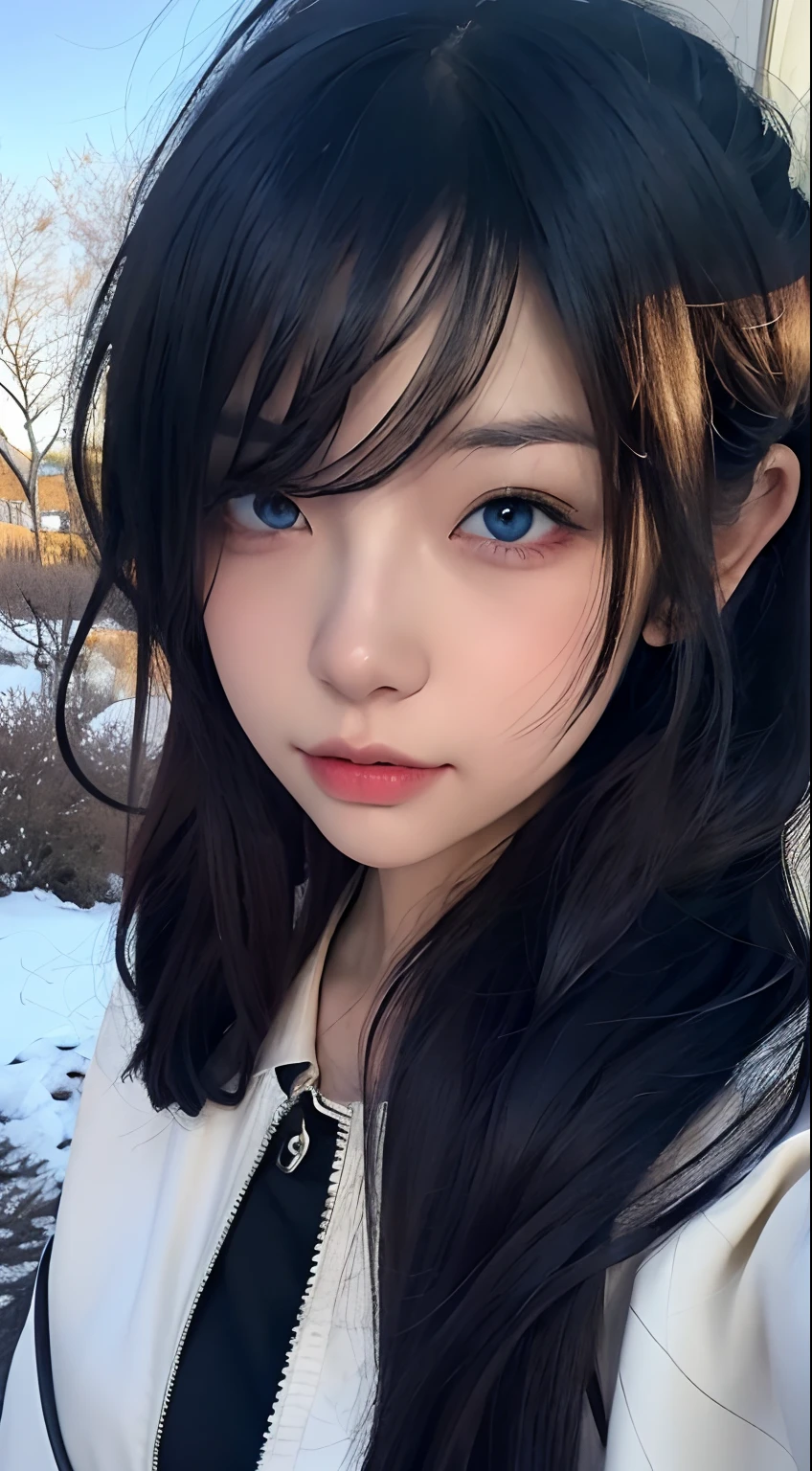 Anime girl with long hair and blue eyes in winter scene, Guviz-style artwork, Guviz, a beautiful anime portrait, Stunning anime face portrait, style of anime4 K, Detailed digital anime art, detailed portrait of an anime girl, Guweiz on ArtStation Pixiv, Digital anime art, Guweiz in Pixiv ArtStation,Fluttering de clothes,Dance