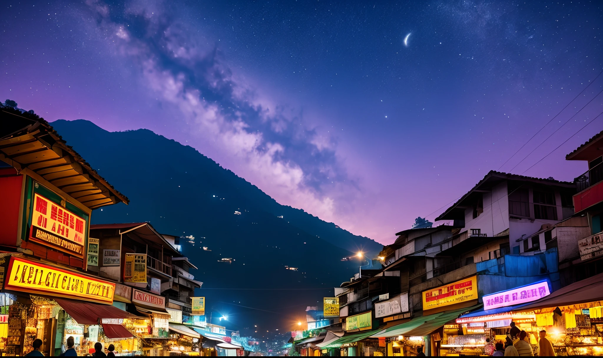 When the sun sets, Nainital awakens with a different kind of magic. Explore the town after dark and capture its enchanting nightlife. Neon signs, starry skies, and bustling markets await your lens. Illuminate the night with your photography! --auto --s2