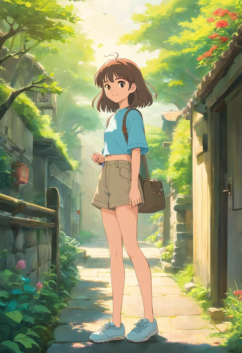 Real Photographics,Hyper-realistic,Ultra photo realsisim,super-fine,Genki girl,adolable,Close your eyes,ssmile,long whitr hair,Qi bangs,denim pant,athletic sneakers,rays of sunshine