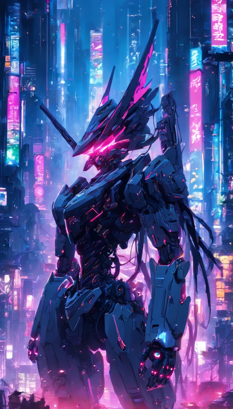 Dark_fantasy,Cyberpunk, (Best quality, Masterpiece),White,1人,Mechanical Wonder,Robotic presence,cybernetic guardians,Put on a cybernetic jacket,City, highest quality digital art, stunning art, Wallpaper 4k, Highly detailed, military robot,Army, warzone,Black and white, highest quality digital art, stunning art, Wallpaper 4k,8K,64k, HD, Unbeatable masterpiece, Dynamic lighting, Cinematic, Epic, Damaged mechanical parts
