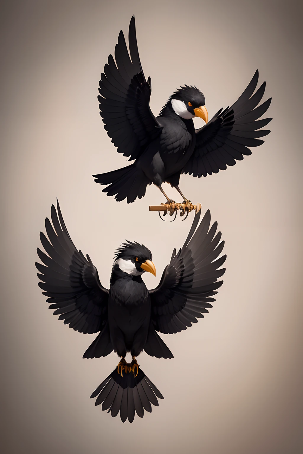 a black bird feather and two white stripes, design, logo,
