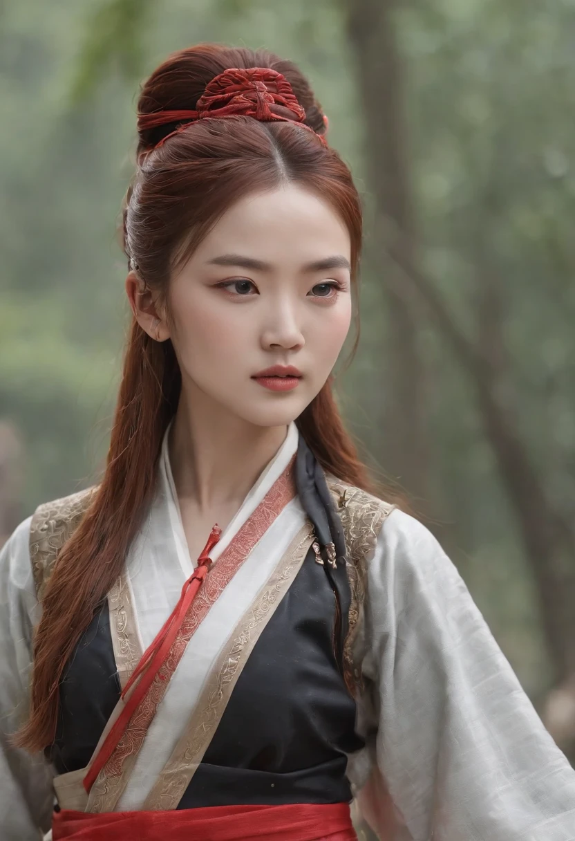 Southern Song Dynasty female assassin,(Delicate facial features),(Rich murderous aura),(The look in the eyes that killed a lot of people),Real Human,Extreme light and shadow,Super light chasing,(intricate detailed clothes),Red head rope,Red bracelet,Southern Song Dynasty female assassin costume(Improve quality1.4)(Perfect body 1:1)(Premium Face 1.3)(Very delicate skin)(Extremely reflective light)(Full body photo)(ultra-realistic realism)