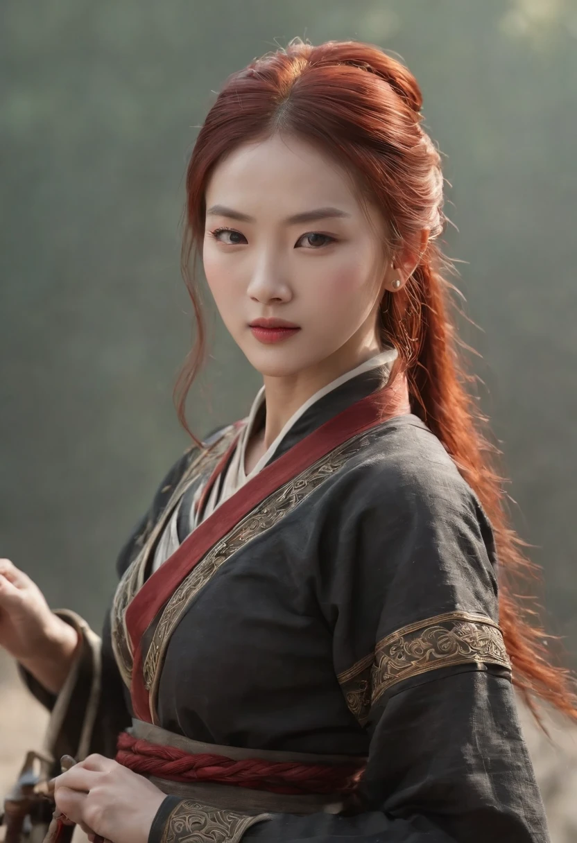 Southern Song Dynasty female assassin，（Delicate facial features），（Rich murderous aura），（The look in the eyes that killed a lot of people），Real Human，Extreme light and shadow，Super light chasing，（intricate detailed clothes），Red head rope，Red bracelet，Southern Song Dynasty female assassin costume（Improve quality1.4）（Perfect body 1:1）（Premium Face 1.3）（Very delicate skin）（Extremely reflective light）（Full body photo）（ultra-realistic realism）