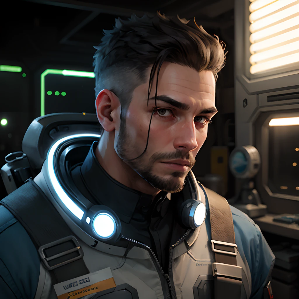 Man with sci fi