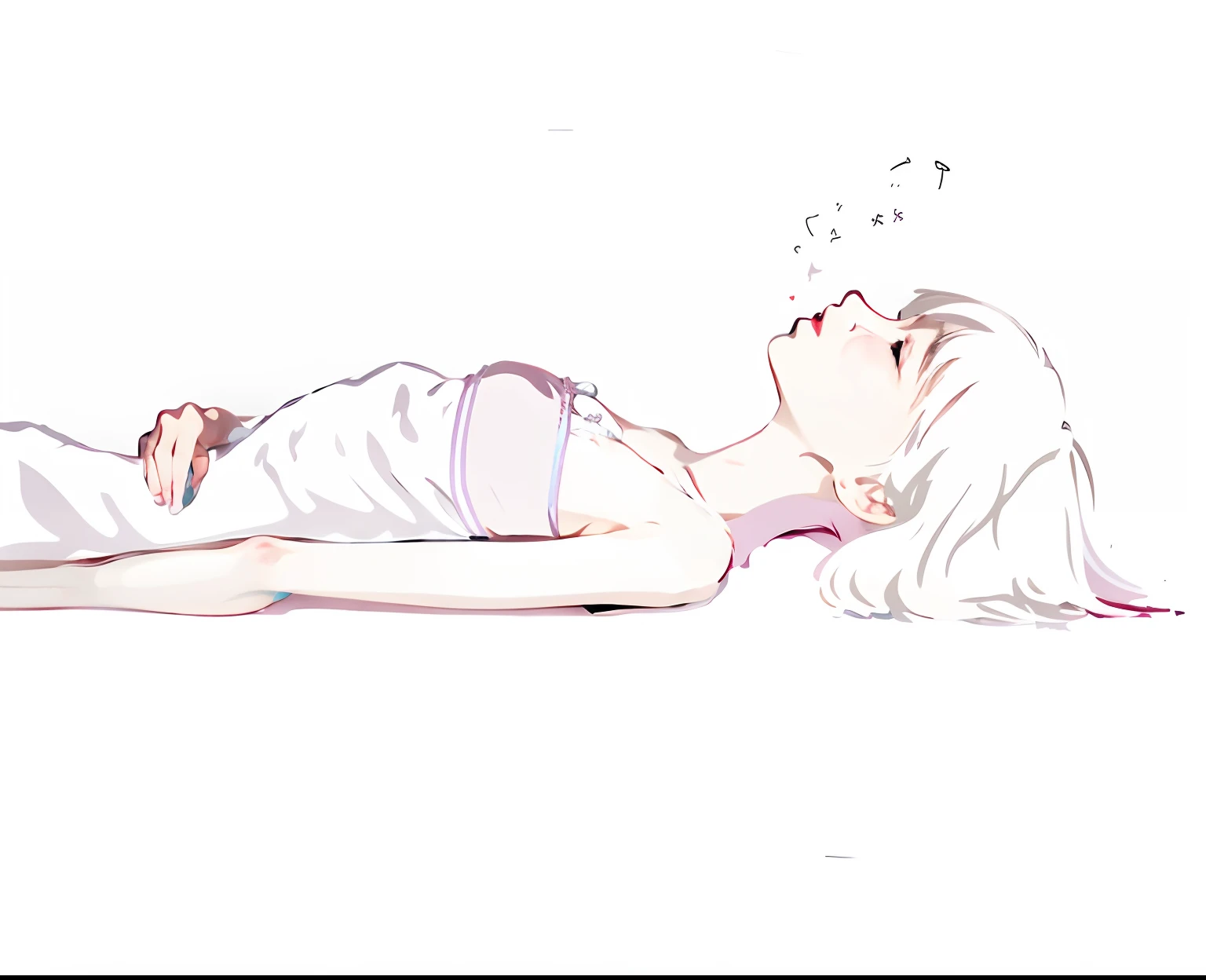 Thin stature，hunger，weak，girl，Sleep lying down