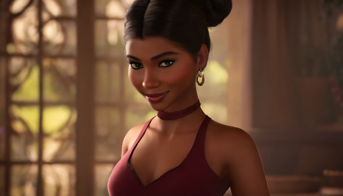 Anne Boonchuai, disney, Ponytail, Dark brown hair, Dark tan skin