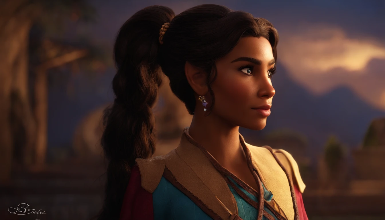 Anne Boonchuai, disney, Ponytail, Dark brown hair, Dark tan skin