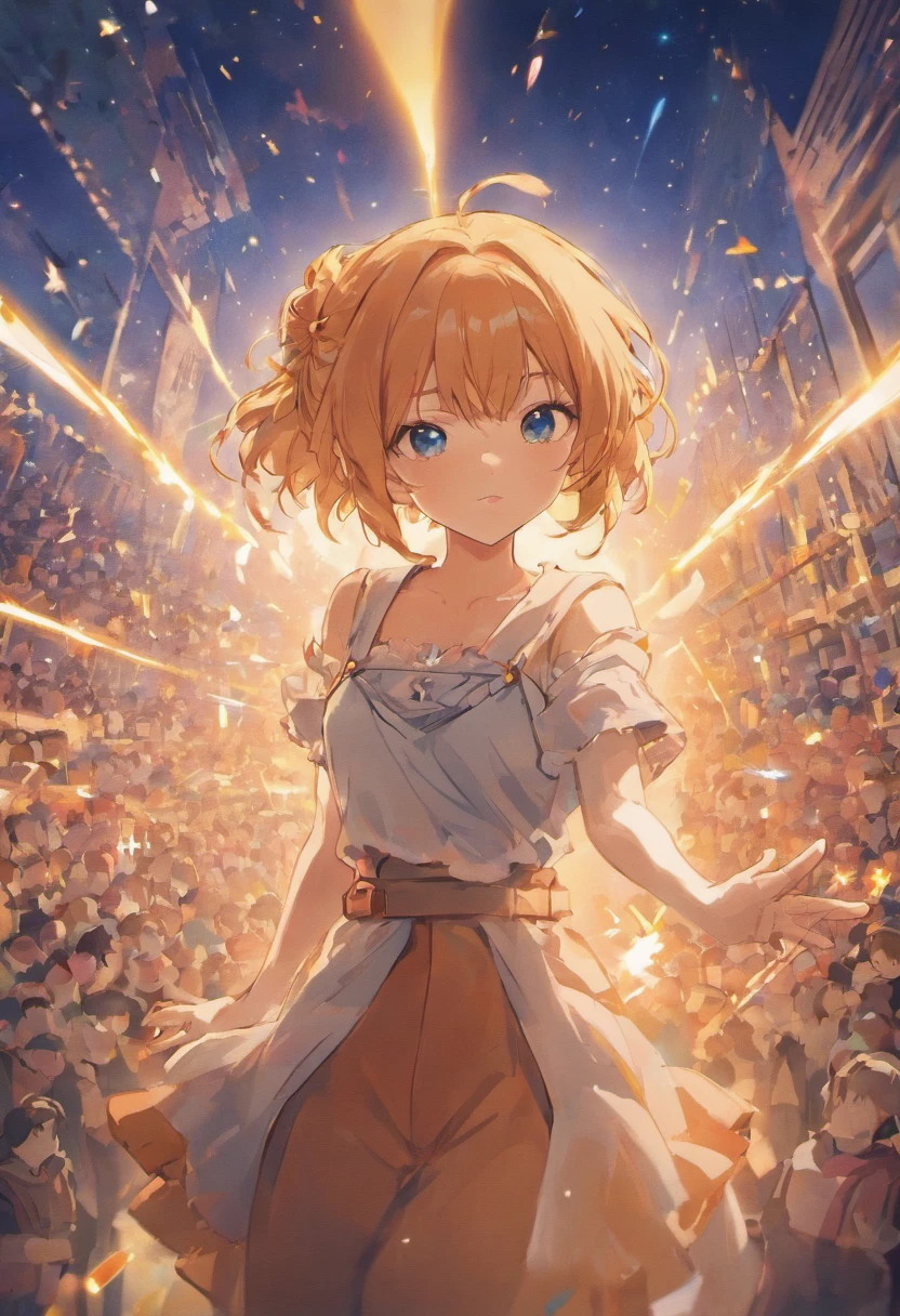 (Cinematic Digital Artwork: 1.3), High Quality, Masterpiece, Top Quality, Super Detail, Illustration, [4K Digital Art]!!、 Kyoto Animation Style, One Woman, Clavicle Beauty, Clavicle, Light, Hope, Blue Sky, Positive, Challenge, Motivation, Brilliance, Dynamic Perspective