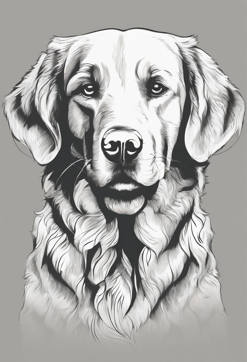 Golden retriever, vector、Darker