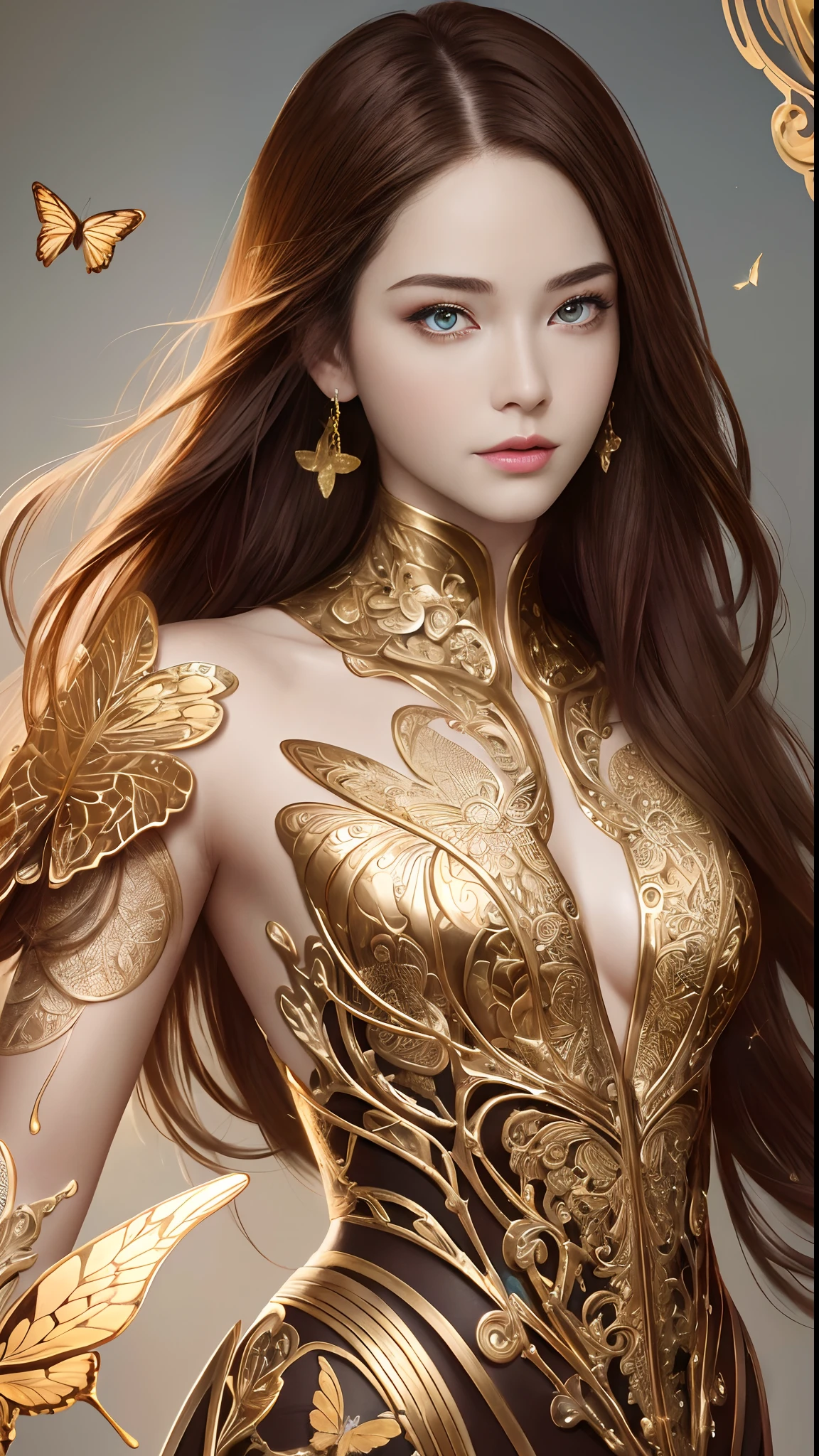 （tmasterpiece，top-quality，Best quality，offcial art，Beautiful and beautiful：1.2），（1个Giant Breast Girl，yangmi，Yang Mi，），The is very detailed，Colorful，The most detailed，offcial art，Unity8k wallpapers，ultra - detailed，Beautiful and beautiful，Big breasts are beautiful，tmasterpiece，Best quality，（Tangled，datura，Tangles，entangled），Divine light，gold foil，Gold leaf art，Flash drawing，Perfect NwsjMajic