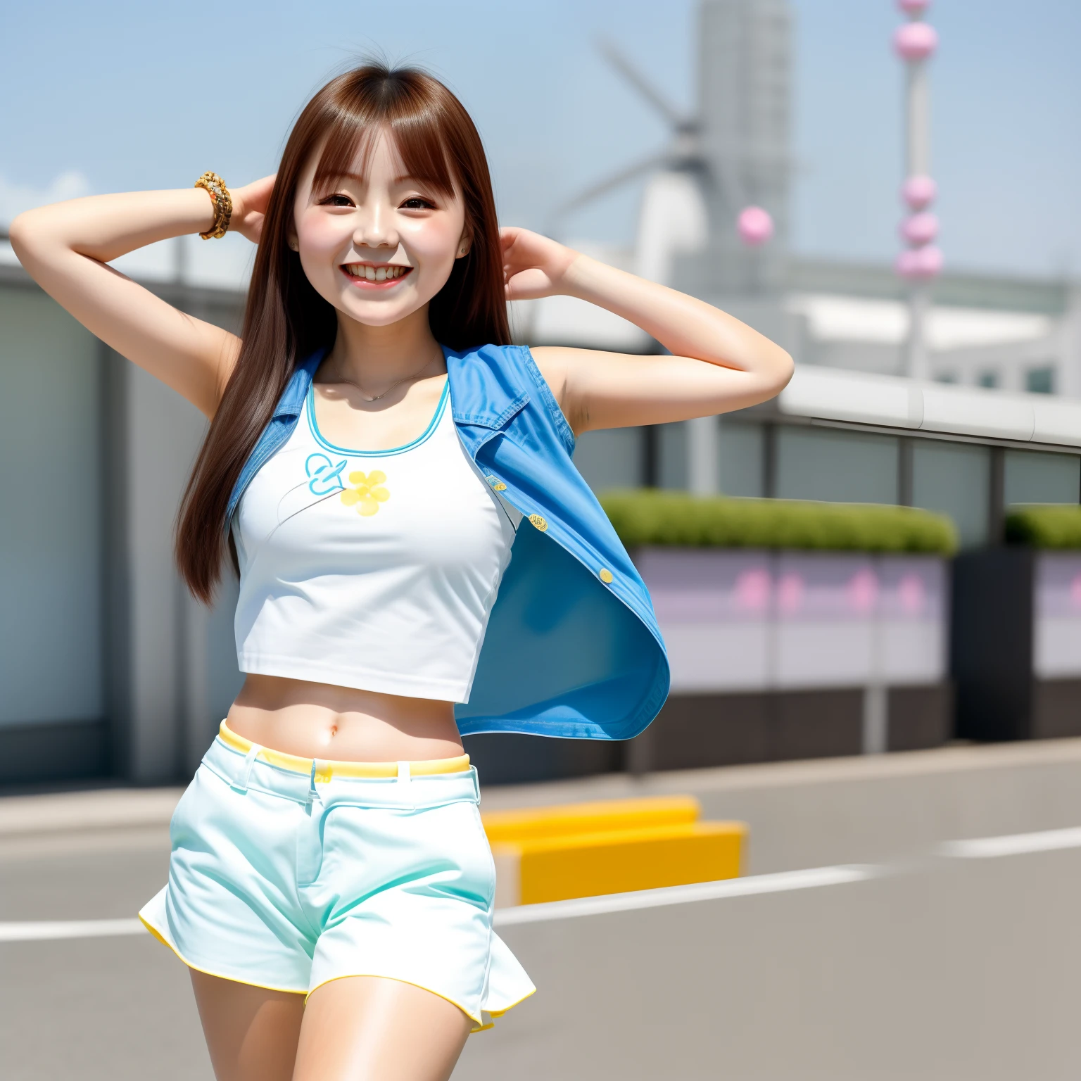 Genki girl,with dynamism、Full of prunes、Positive girls。Sunny smile,Positive and optimistic attitude,Passionate personality。The energetic girl exudes youthful vitality,Passionate about life and the future,It often brings joy and positive energy。