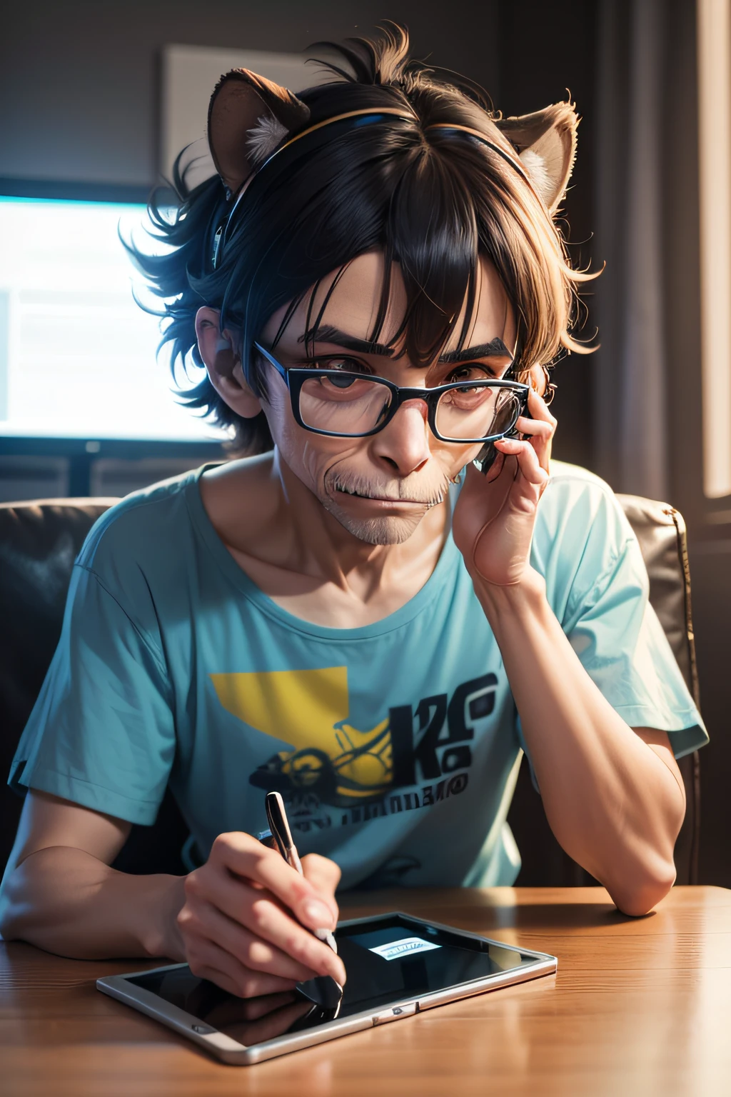 macaco lendo tablet em 2050 ultra realista USANDO CHATGPT