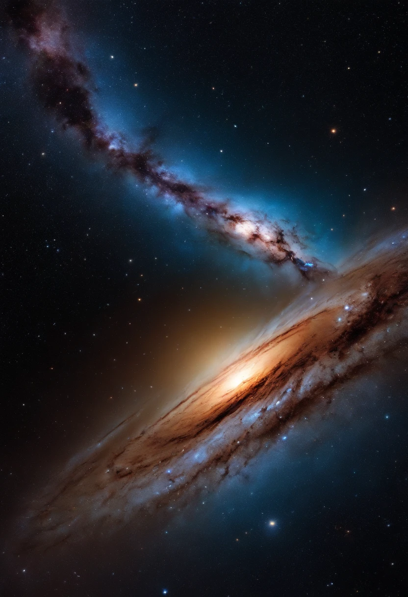 (best quality,highres,masterpiece:1.2),ultra-detailed,realistic,galaxy,shining stars,cosmic dust,nebula,deep space,astronomy,starry sky,celestial bodies,beautiful colors,ethereal lighting,astrophotography,sci-fi,space exploration.