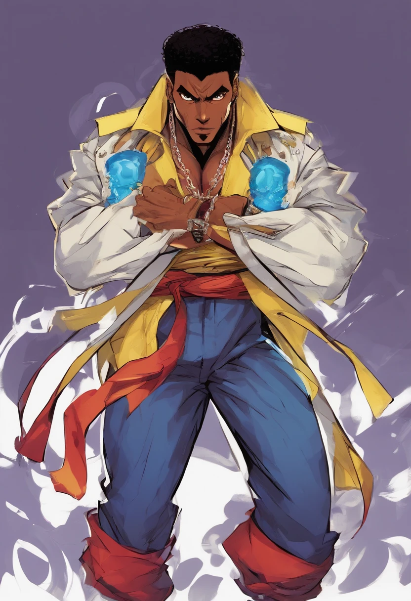 best quality, masterpiece, marshal, looking at viewer, gloves, muscular, standing up, yellow hair <lora:Marshal-15:0.85>