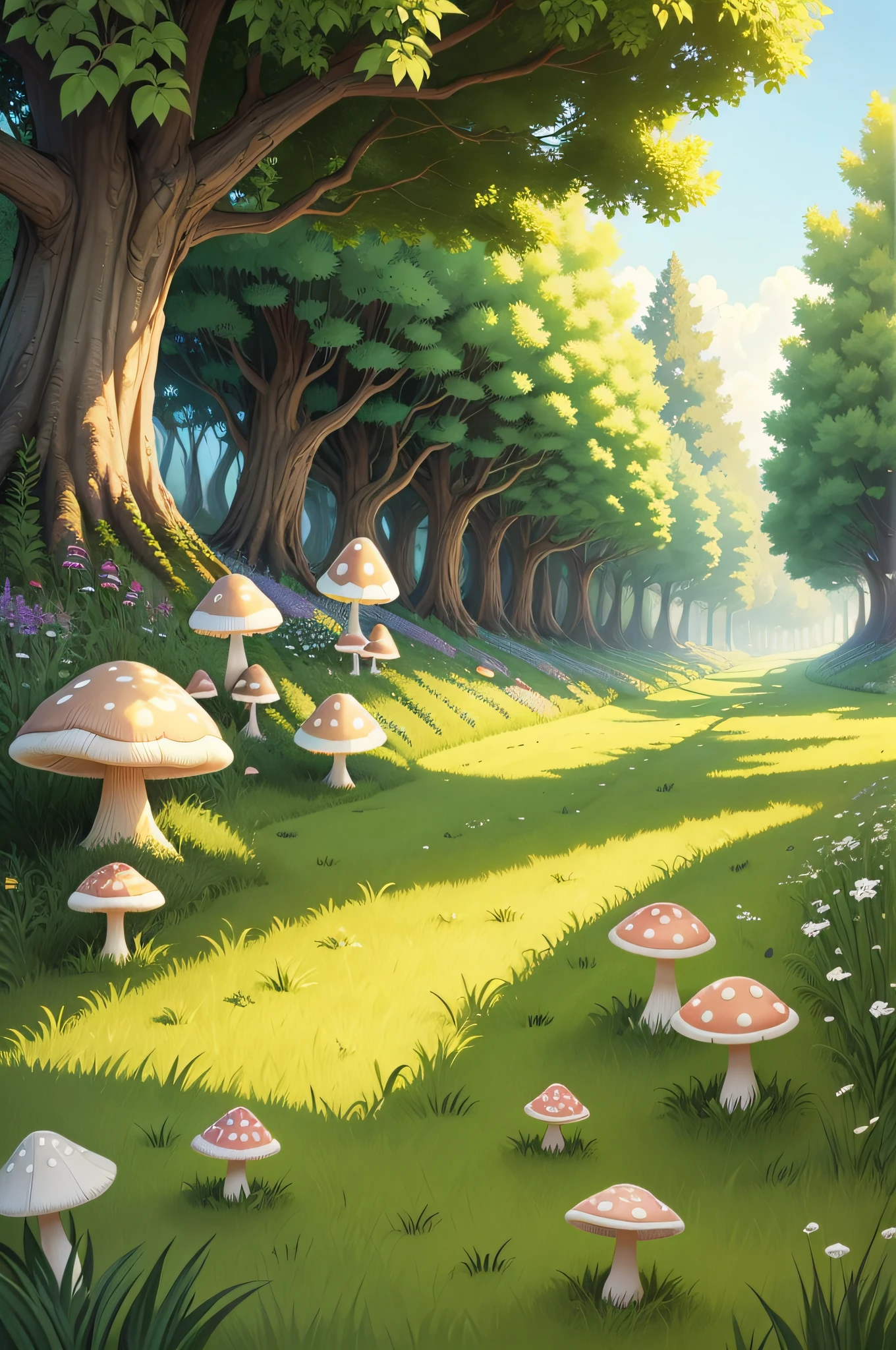 fairy tale mushrooms plants grass line art for colouring pages no background no colour no shade detailed line art high resolution
