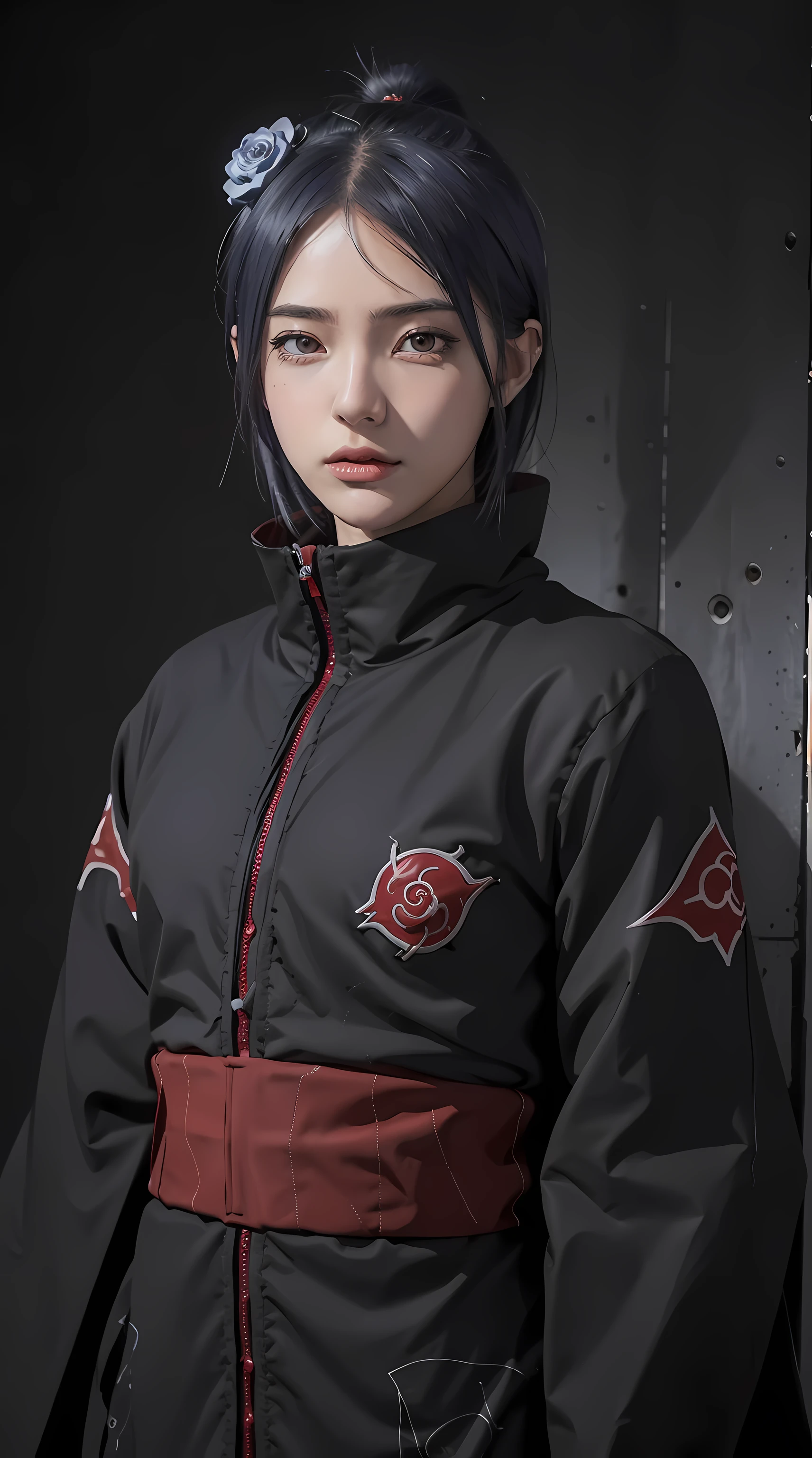 konan \(naruto\), akatsuki outfit, labret piercing, masterpiece, textured skin, super detail, high detail, high quality, best quality, 1080p, 16k