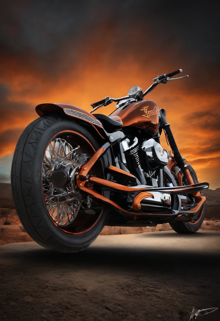 TREM LOCOMOTIVA COM RODAS DE LARANJA ESTILO ROCK IN ROLL LOGO