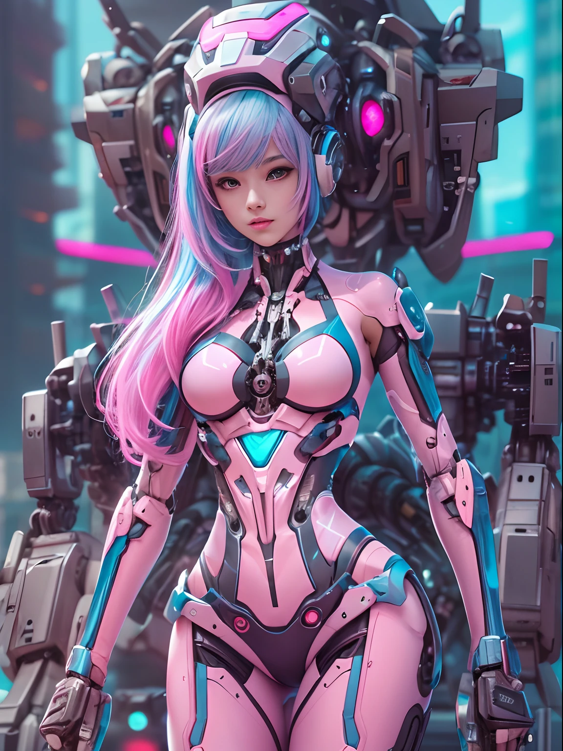 girl in a mecha suit, niji style --auto --s2