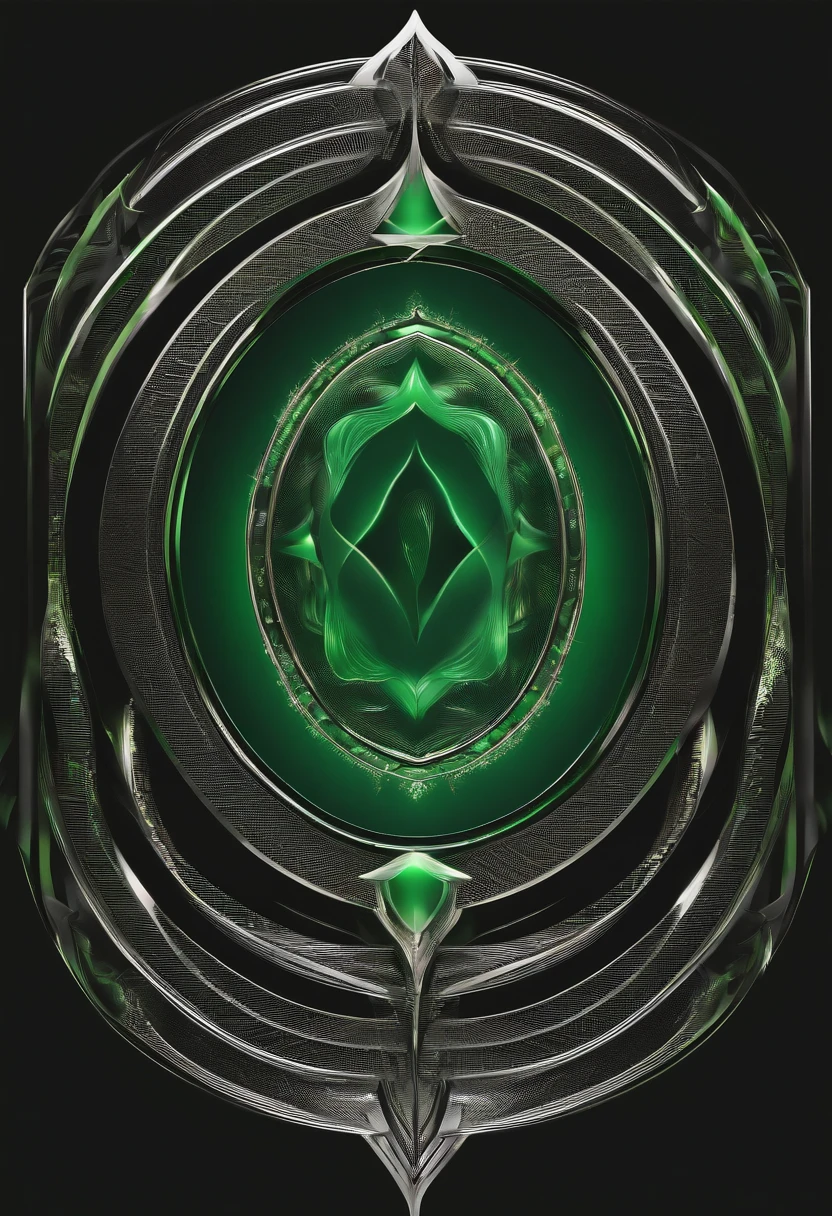 Logo for a company that develops tech, symbol of a vortex, elegant, memorable, using green color, white background, vector