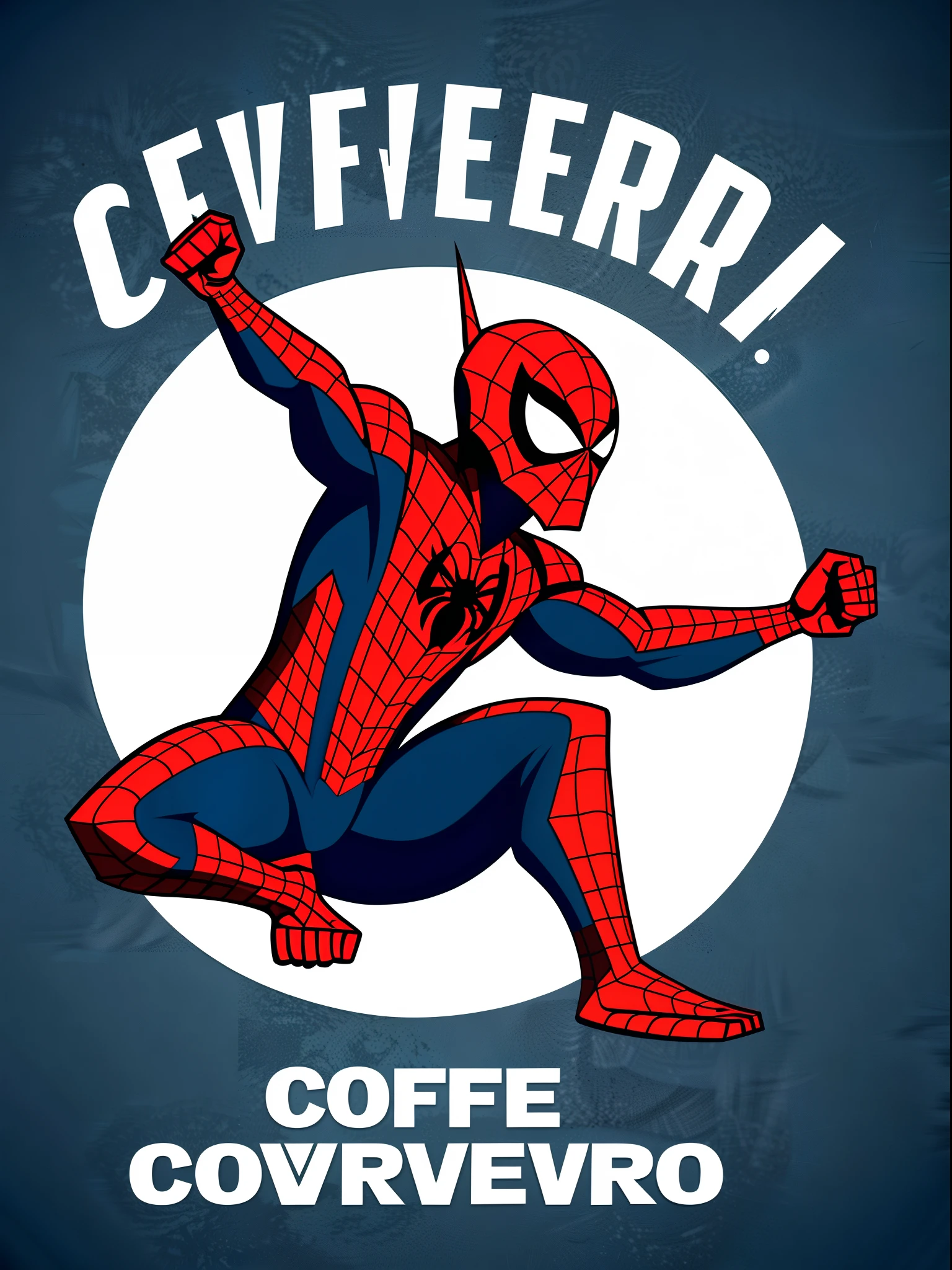 Leganda coffeverso imagem homen aranha logo para perfil, texto escrito coffeverso