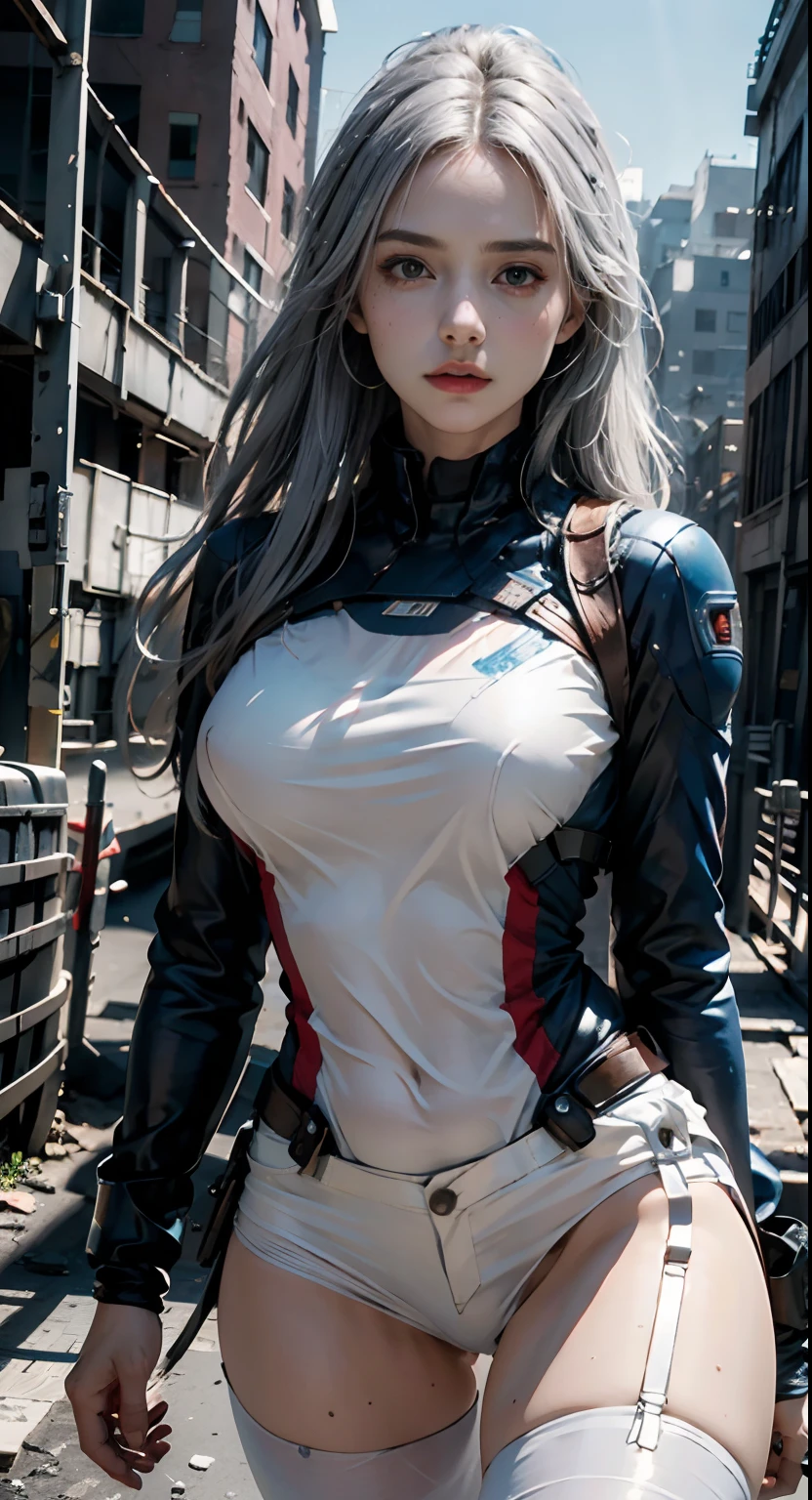 (1girl:1.3), solo, __body-parts__, official art, unified 8k wallpaper, super detailed, beautiful and aesthetic, beautiful, masterpiece, best quality, raw, masterpiece, super fine photo, best quality, super high resolution, photorealistic realism, sunlight, full-body portrait, amazing beauty, dynamic pose, delicate face, vibrant eyes, (from the front), she wears a futuristic Captain America jersey, blue color scheme, (holding a shield), A capital A on chest, very detailed abandoned warehouse background, detailed face, detailed complex busy background, messy, gorgeous, milky white, highly detailed skin, realistic skin details, visible pores, sharp focus, volumetric fog, 8k uhd, DSLR camera, high quality, film grain, fair skin, photo realism, lomography, huge metropolis in future dystopia, seen from below, translucent
