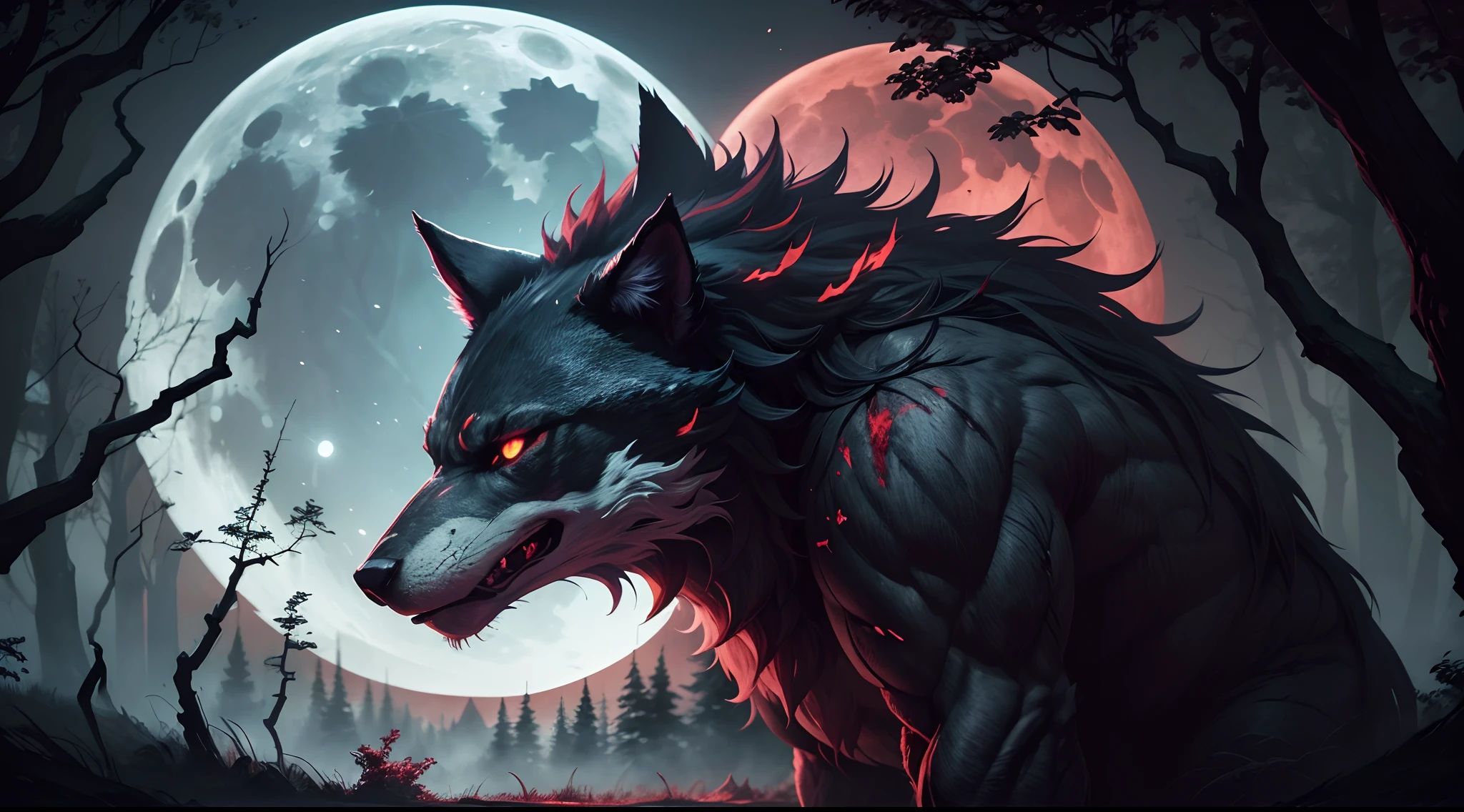 DonM4lph4, werewolf, wolfish humanoid, fantasy, glowing eyes, furry fur,enlarged fangs, claws, powerful, cursed, afflicted, bifurcated,reconstructed,air,progress-oriented,polychromatic,moonlit,enveloping,tender,high-spirited , <lora:DonM4lph4-000006:0.7>