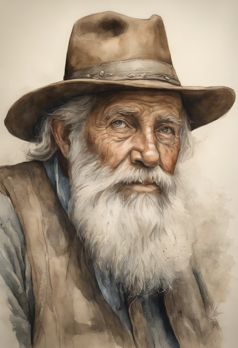 portrait of an old man with a big beard, Drypoint etching, extremely detailed, hatching, hyperrealistic, aquatint, line drawing, realism, Lithography, Washi, trending on artstation, sharp focus, studio photo, intricate details, highly detailed, by greg rutkowski