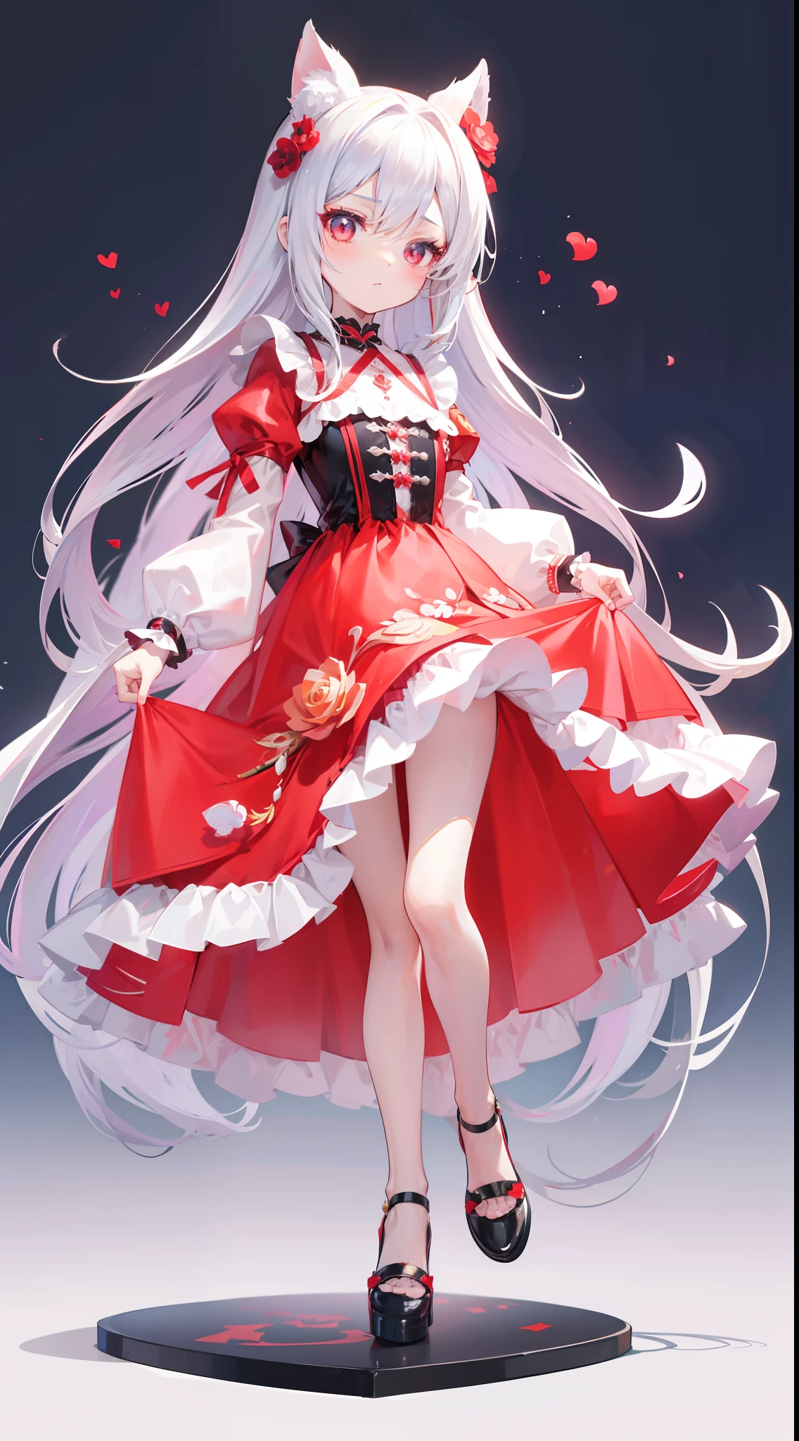 A beautiful and charismatic loli character,Her appearance is very eye-catching。Has long silky hair,And a pair of big bright eyes,Her face is delicate,It gives a gentle and elegant feeling。Additionally,Fire red dress,thedemongirl,Hellfire,Dark style,Small leather shoes,The design of this dress is very beautiful,Also suitable for her figure。generally,Attractive appearance,Make a lot of players fall in love with it。