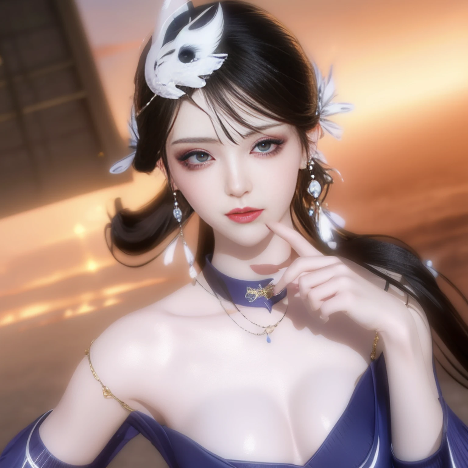 (melhor qualidade,tmasterpiece:1.2),ultrahigh-resolution,realista,frontlighting,Detalhes complicados,Detalhes e texturas requintados,(1 cinta),solo,a parte superior do corpo,cor vermelha Hanfu,Petal pattern,bons olhos grandes,vestido vermelho,cara bonita,facing to audience,Streamers,Gossamer,(jovem),Destaques faciais,Detalhe Face,toupeira lacrimal,pele branca,Cabelos prateados,rabo de cavalo alto,olhando para o espectador,olhos grandes,(Openwork Pattern),耳Nipple Ring,magro,Backgrounid branco,correct hand,profesional lighting,photon maping,Radiosidade,physics based rendering