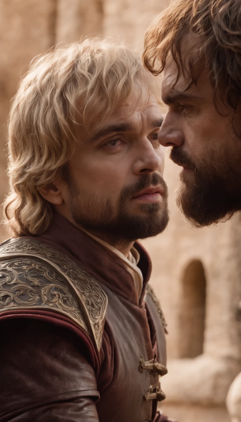Tyrion Lannister ajudando Daenerys a conquistar uma cidade chamada Meereen