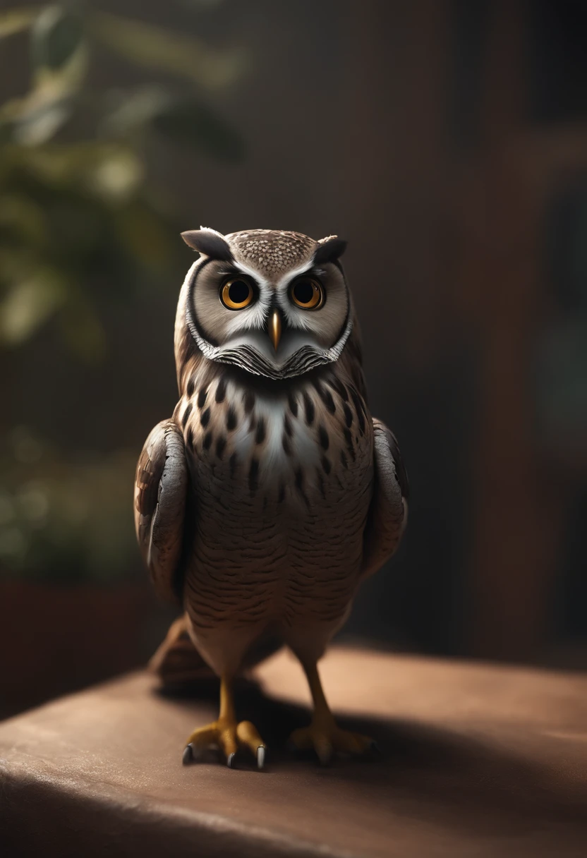 Explore a masterpiece of 3D concept art that captures the essence of a hyper-realistic little robot owl, delicadamente posado en una rama, mientras contempla un paisaje de edificios destruidos al amanecer. La bandera guatemalteca ondea en el fondo, aportando un toque de profundidad emocional a la escena. Take a closer look at the key elements that make this illustration impressive, highlighting the meticulous attention to detail that creates a photorealistic and ultra-realistic representation that earned him the title of winner in the Polycount contest and recognition in Zbrush Central.