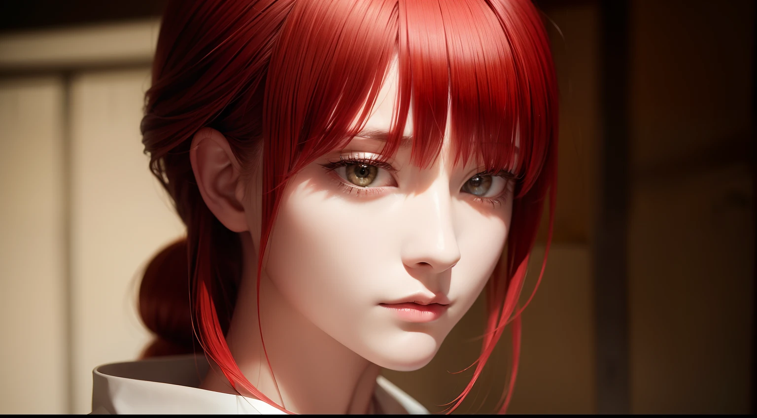 (masterpiece), (best quality),makima \(chainsaw man\),red hair
