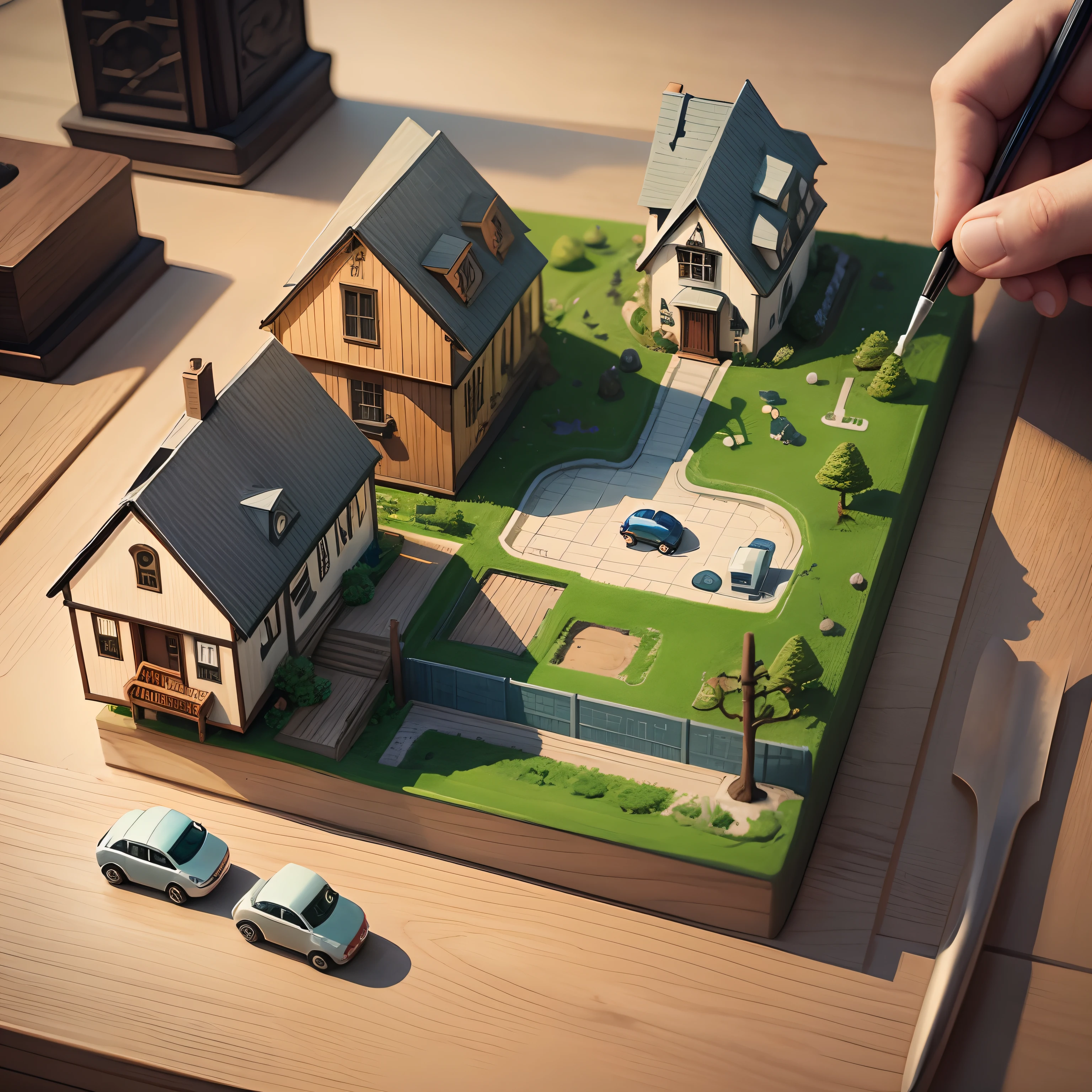 Game of Life、On the board、Miniature cars and houses --auto