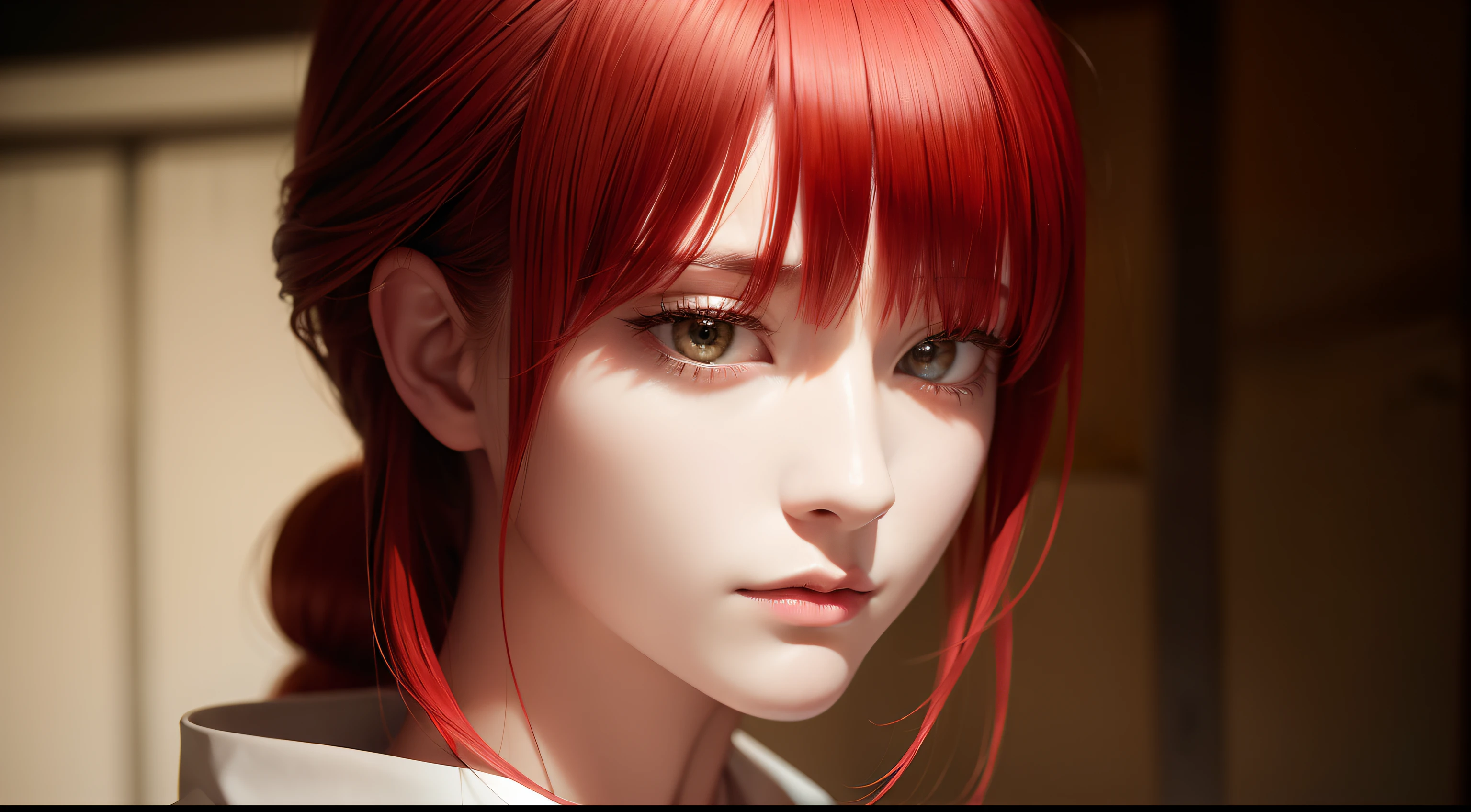 (masterpiece), (best quality),makima \(chainsaw man\),red hair