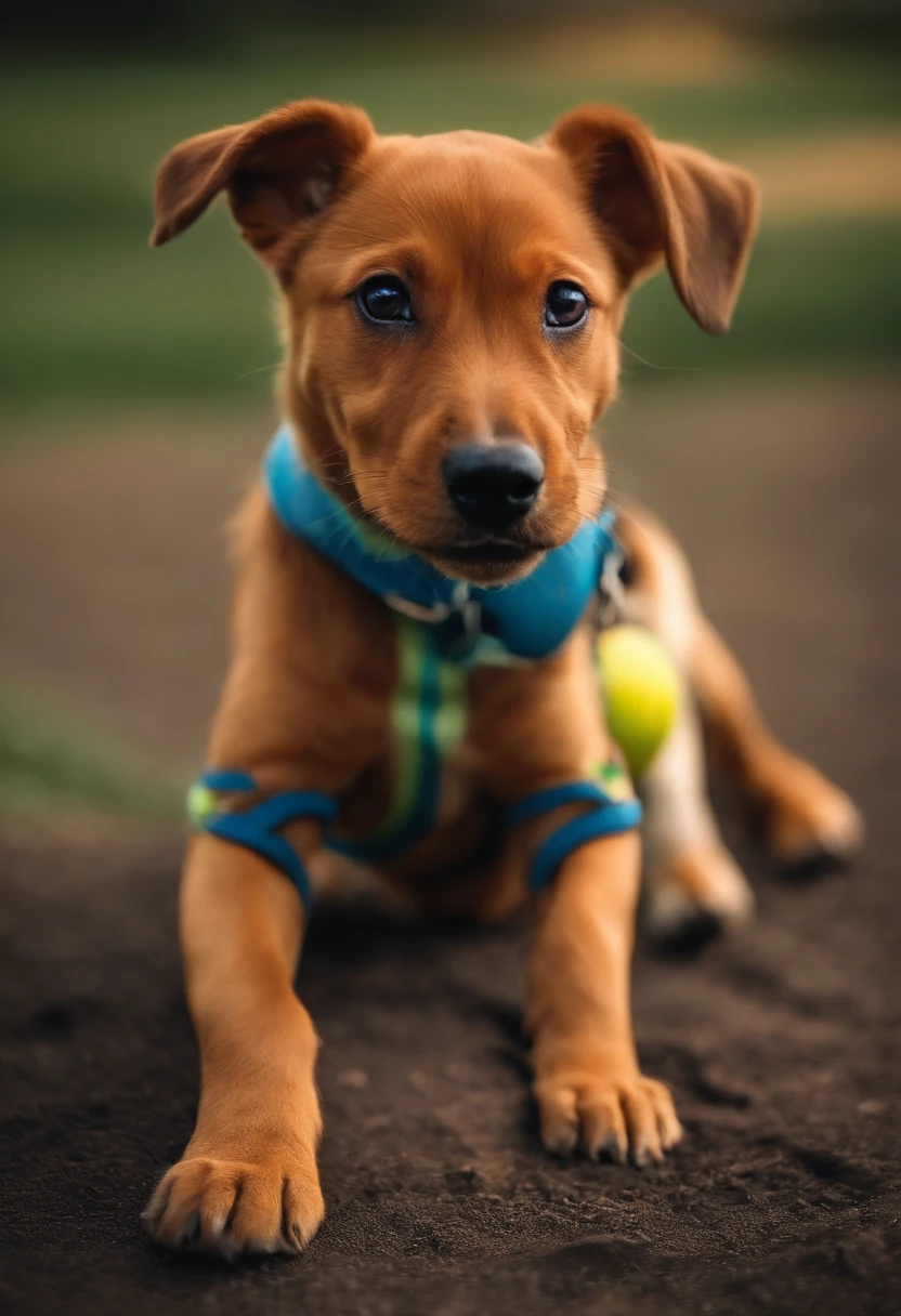 faca um cachorro jogando futebol