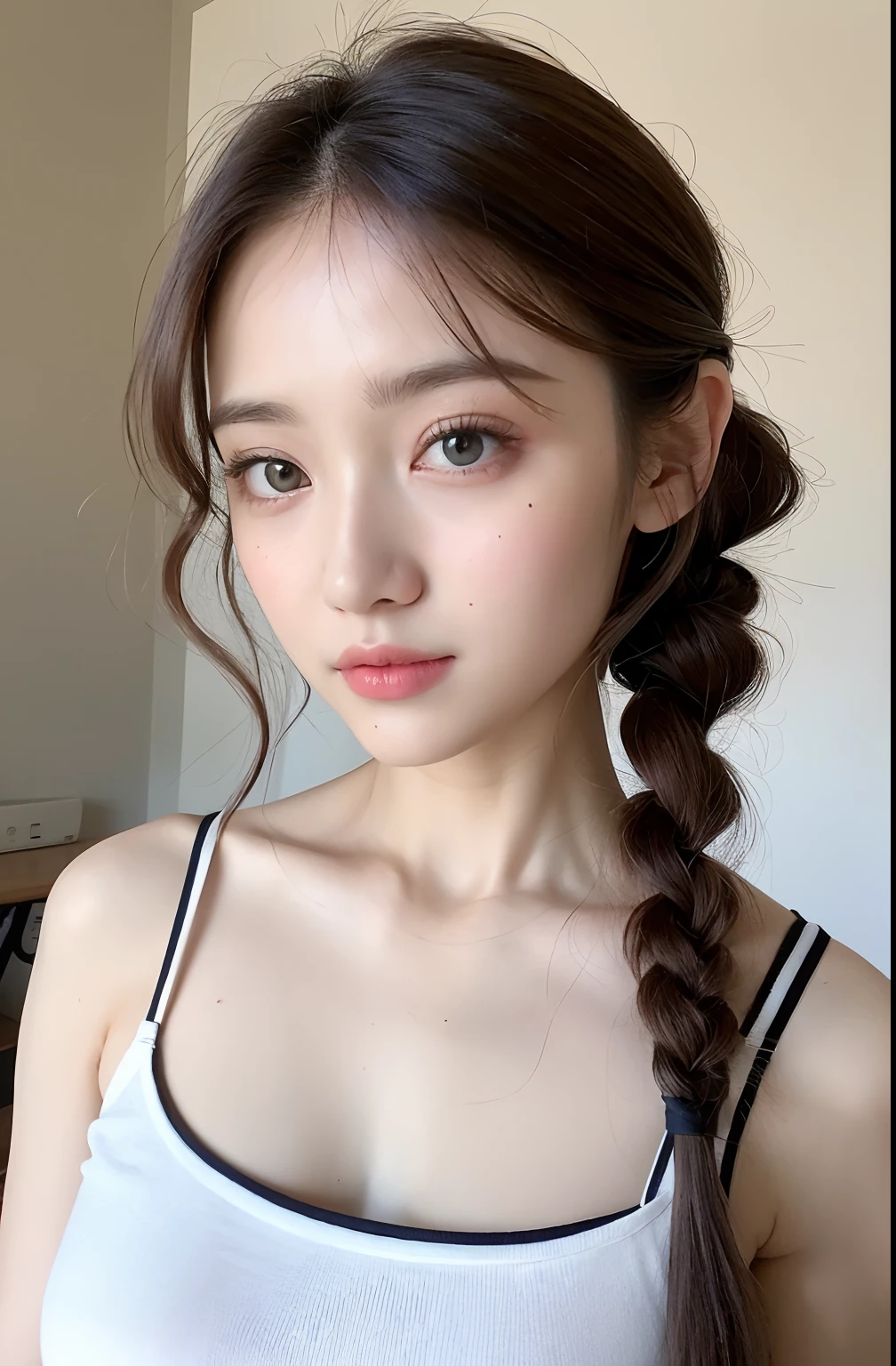 Focus on people。Create and express the best shining composition of the person in a realistic way。((masterpiece))、(((top-quality)))、((ultra-detailliert))、(A hyper-realistic)、(highly detailed CGillustration)、(extremely delicate and beautiful)、Girl a masterpiece、top-quality、Realistic skin feeling、Realistic fabric、We will introduce a realist illustration focusing on the center front of girls with realistic and ultra-detailed eyes.。This is the absolute rule, and the following sentence expresses the image quality。 The greatest painter in human history meets an unparalleled beauty、It is the greatest masterpiece in the history of the Inuiku Ichigo, which depicts the most beautiful figure of a lifetime.。 Create stunning anime artwork that is currently trending on seaStation、Introducing exquisite beauty and seductive aesthetics。Hair is tied up