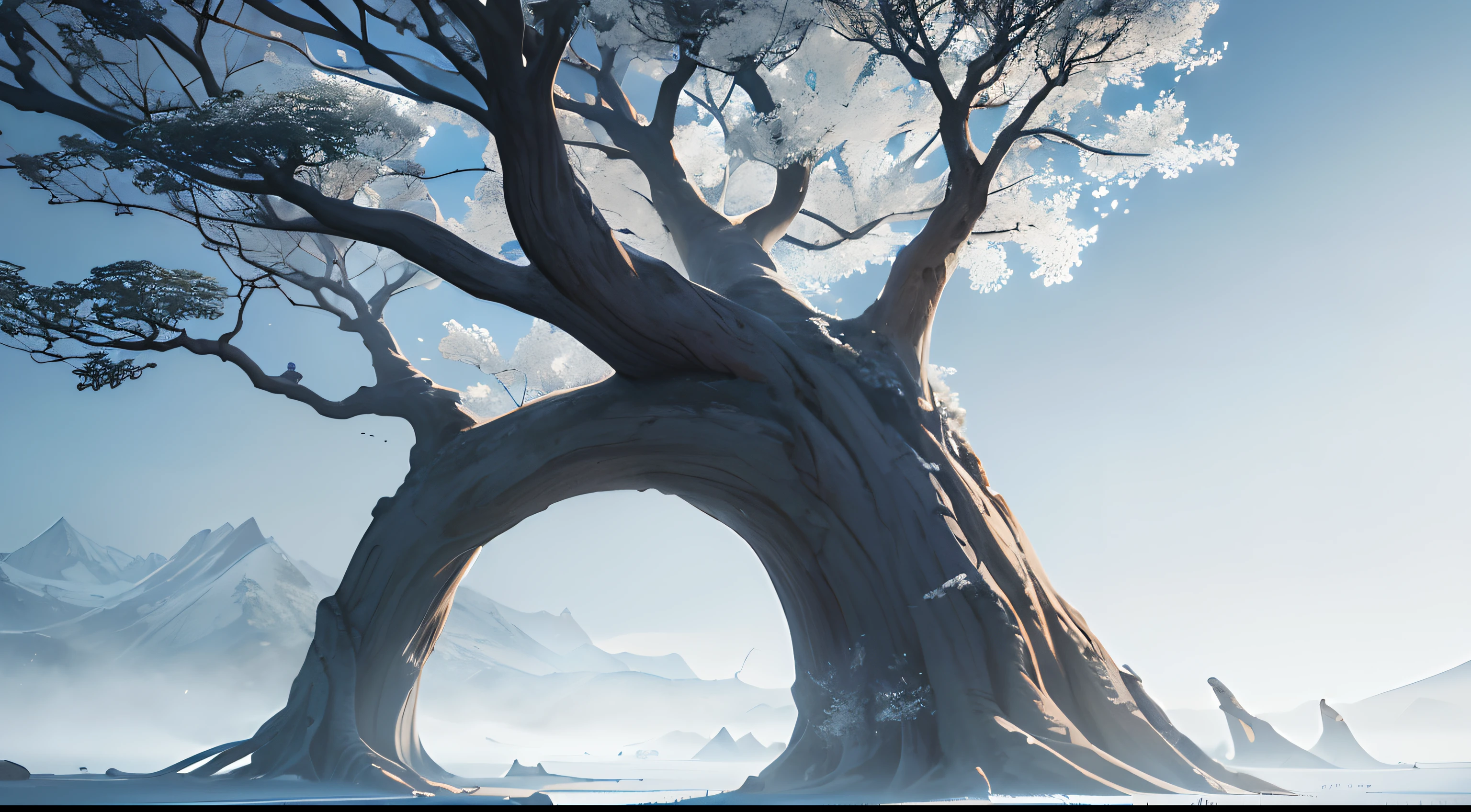 (best quality, 8k, alta resolução, master part:1.2), ultra-detalhado, yggdrasil tree, the tree has no leaves, apenas os extensos galhos secos, Old Norse style, fundo branco, arte para camiseta, arte minimalista