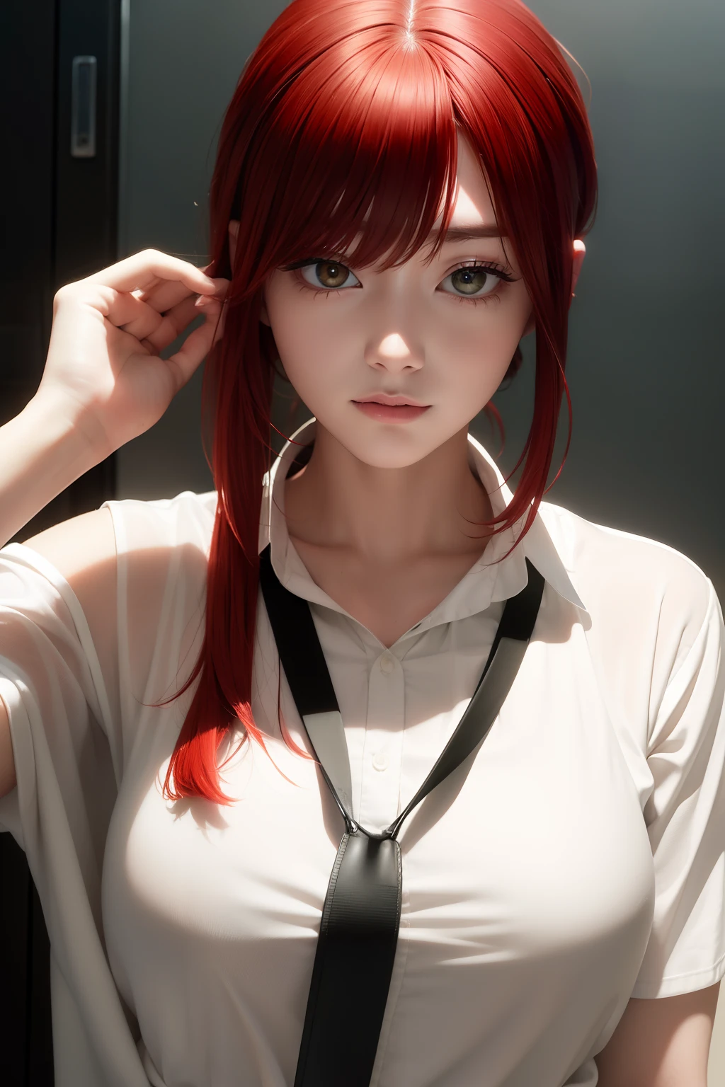 (masterpiece), (best quality),makima \(chainsaw man\),red hair