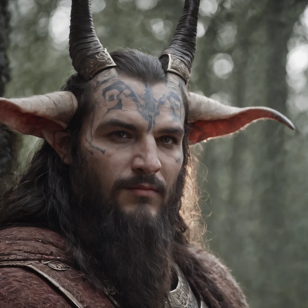 (1 man with demonic horns+0.9cabelo e barba grande:0.9+1cavaleiro medieval), fogo infernal, raio vibrante, sangue derramado, corpo inteiro, estilo sombrio de Diablo