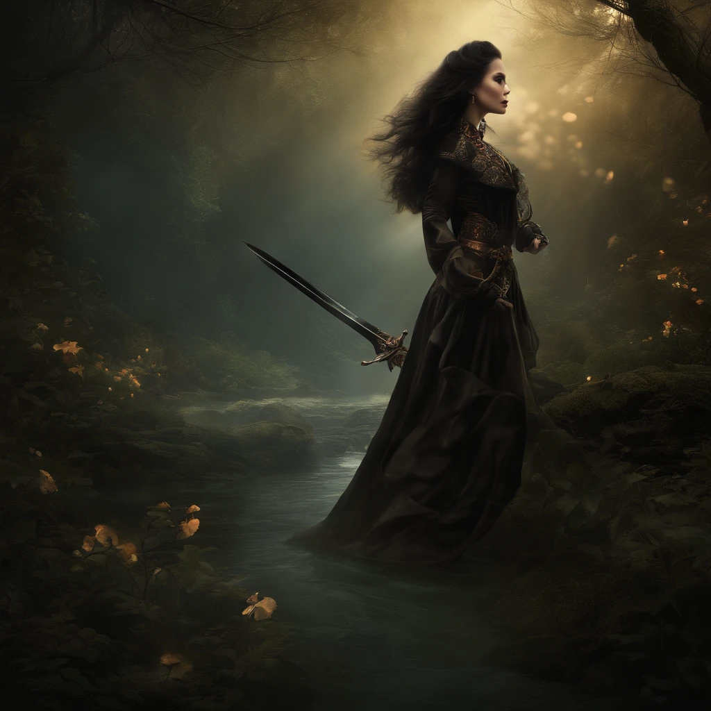 Best quality, Masterpiece, 超高分辨率, (photograph realistic:1.4), surrealism, Dream-like,fusionart, Shadowdancer, shadow magic, darkness control, stealth, shadowstep, umbral spells, hidden blade,