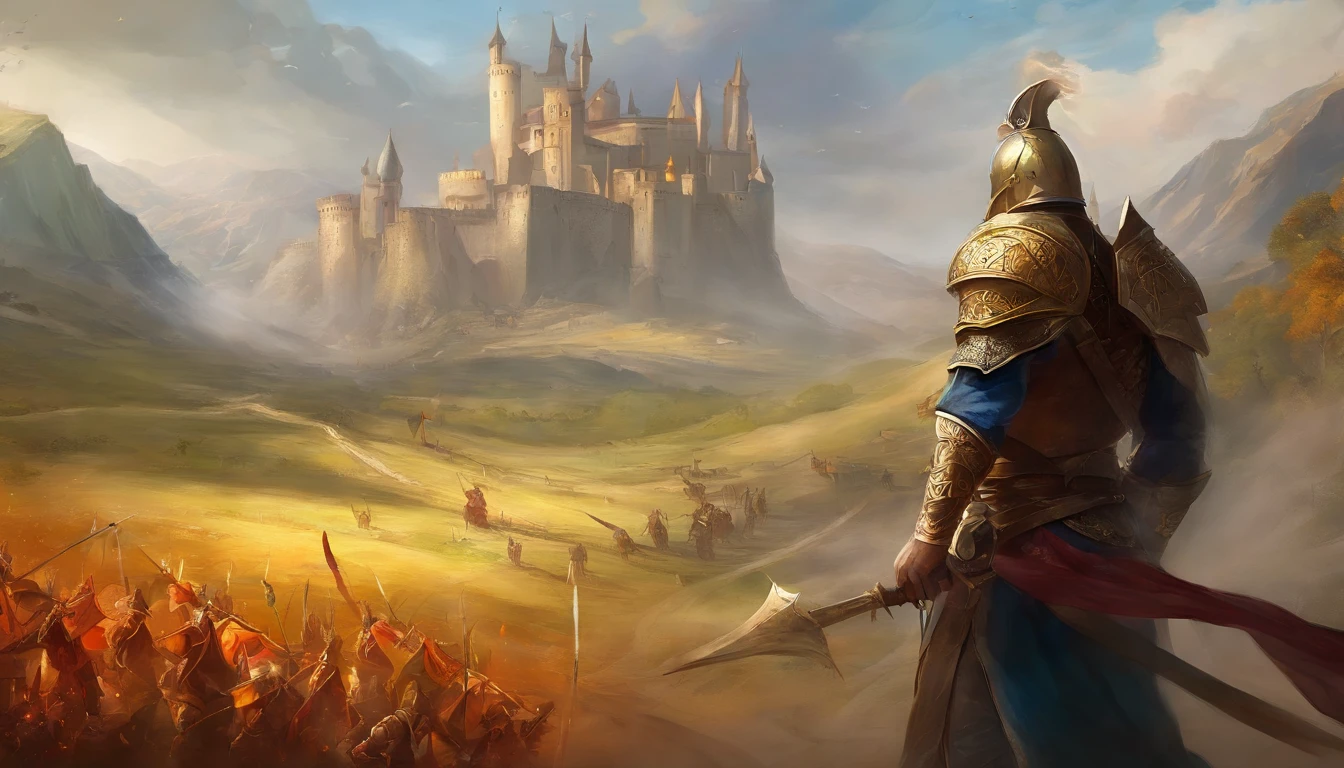 A close-up of a medieval war scene,sportrait,The fighting was fierce,spectacular,The medieval crusaders fought a lot of terrifying battles(Minotaur team:1.3),(Overwhelming enemies),On the plain,eventide,Medieval landscape,Fantastical,4K,best qualtiy,primitive,((Ultra-detailed and high-precision details)),Photo texture,真实感,Delicate and smooth,Light,rendering by octane,CG masterpiece