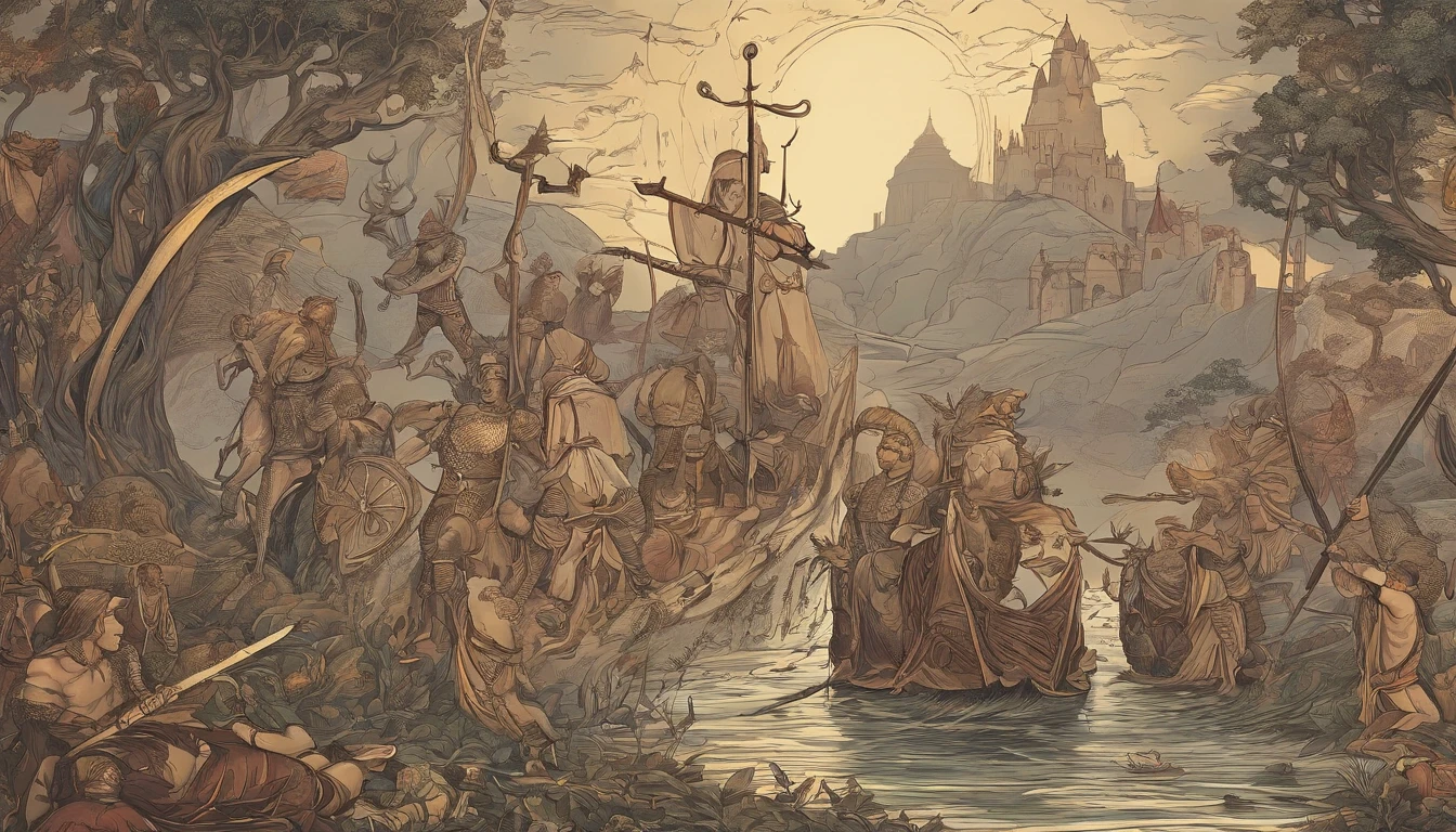 A close-up of a medieval war scene,The fighting was fierce,spectacular,The medieval crusaders fought a lot of terrifying battles(Minotaur team:1.3),(Overwhelming enemies),On the plain,eventide,Medieval landscape,Fantastical,4K,best qualtiy,primitive,((Ultra-detailed and high-precision details)),Photo texture,真实感,Delicate and smooth,Light,rendering by octane,CG masterpiece