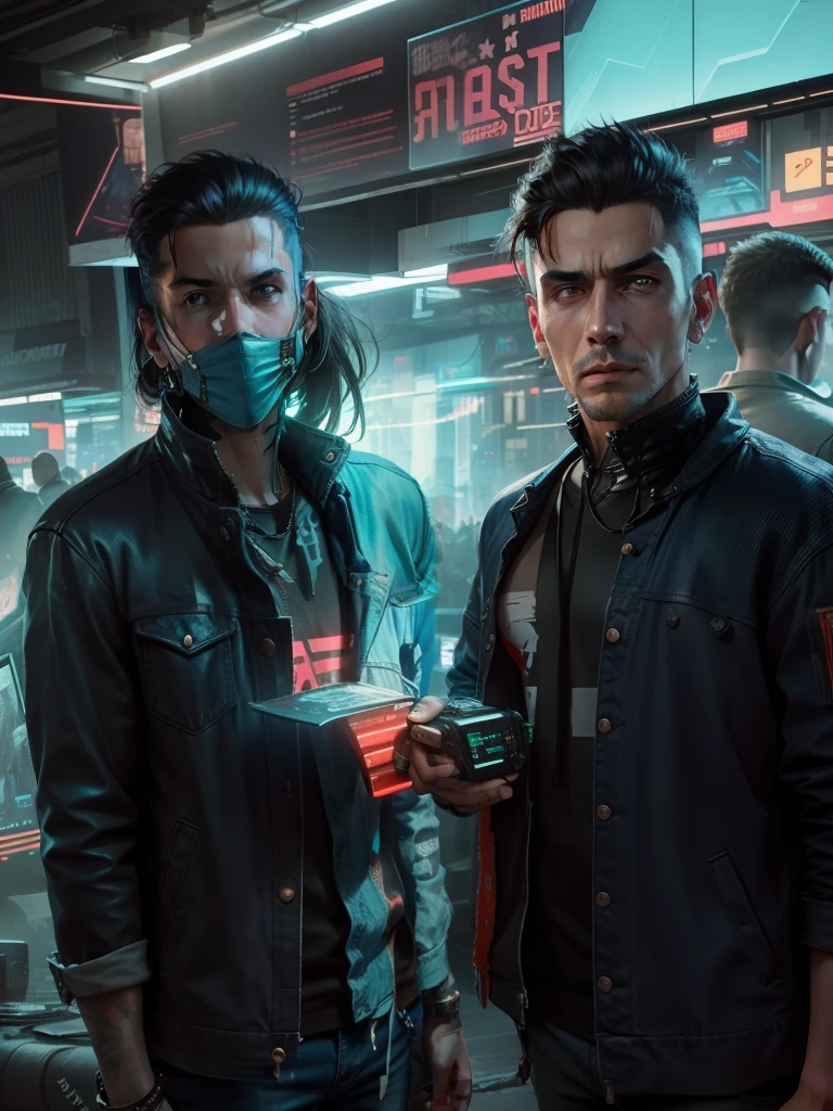 Change Background, Cyberpunk,Realistic face,Denim Jacket,natural,Standard