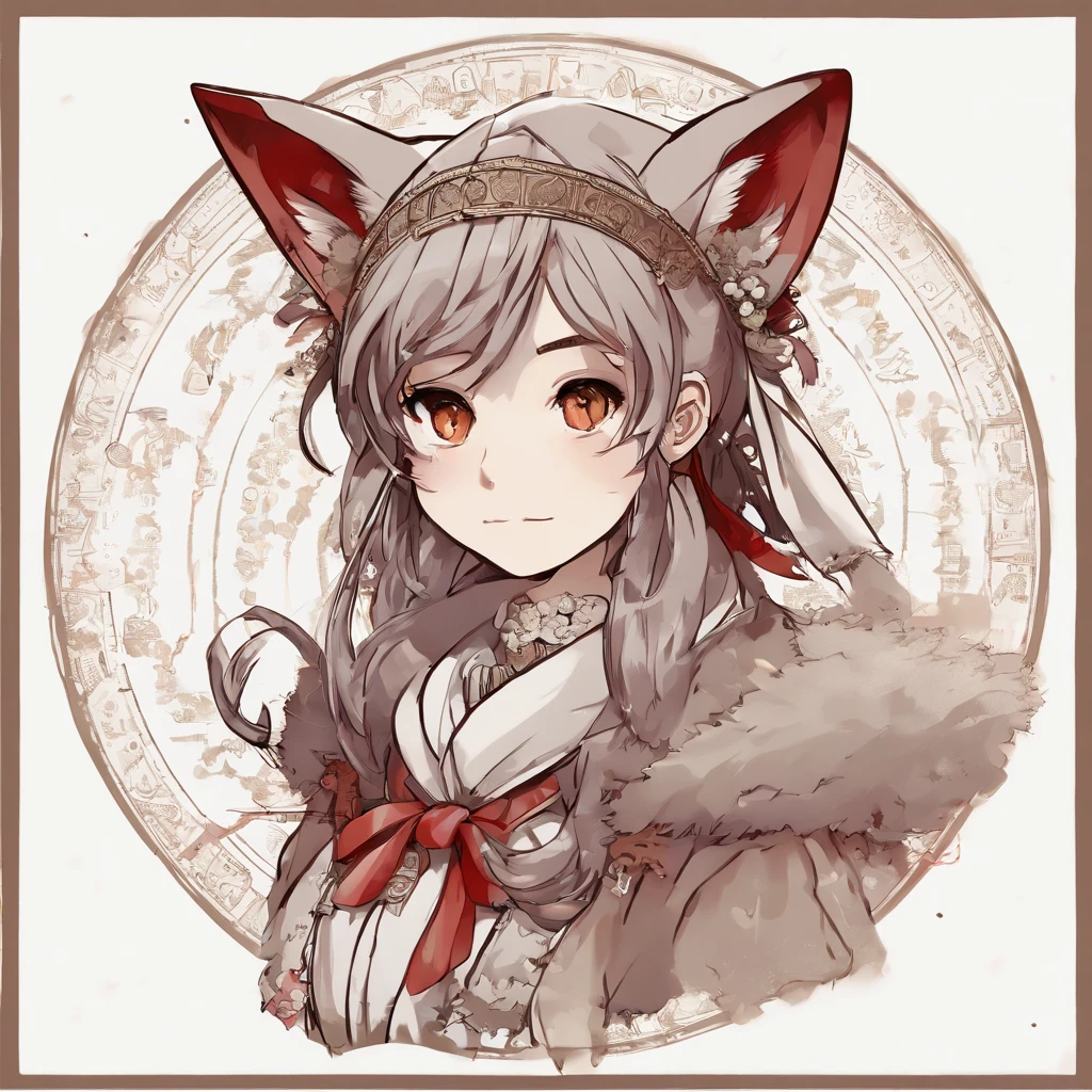 (fundo branco:1.4), (Silhouette of the head of a girl with fox ears, cabelos negros, olhos fechados, cabelos negros longos, with very elegant red coat and with pudôr, cabelo preto roupa de maga, O Deus Original), (anime illustration:1.3,japanesepopartstyle:1.3,),( Reasonable design, linhas claras, Alta nitidez, melhor qualidade, Very detailed, master part, Efeito de luz do filme, 4k ,Figuras de corpo inteiro coberto elegante)