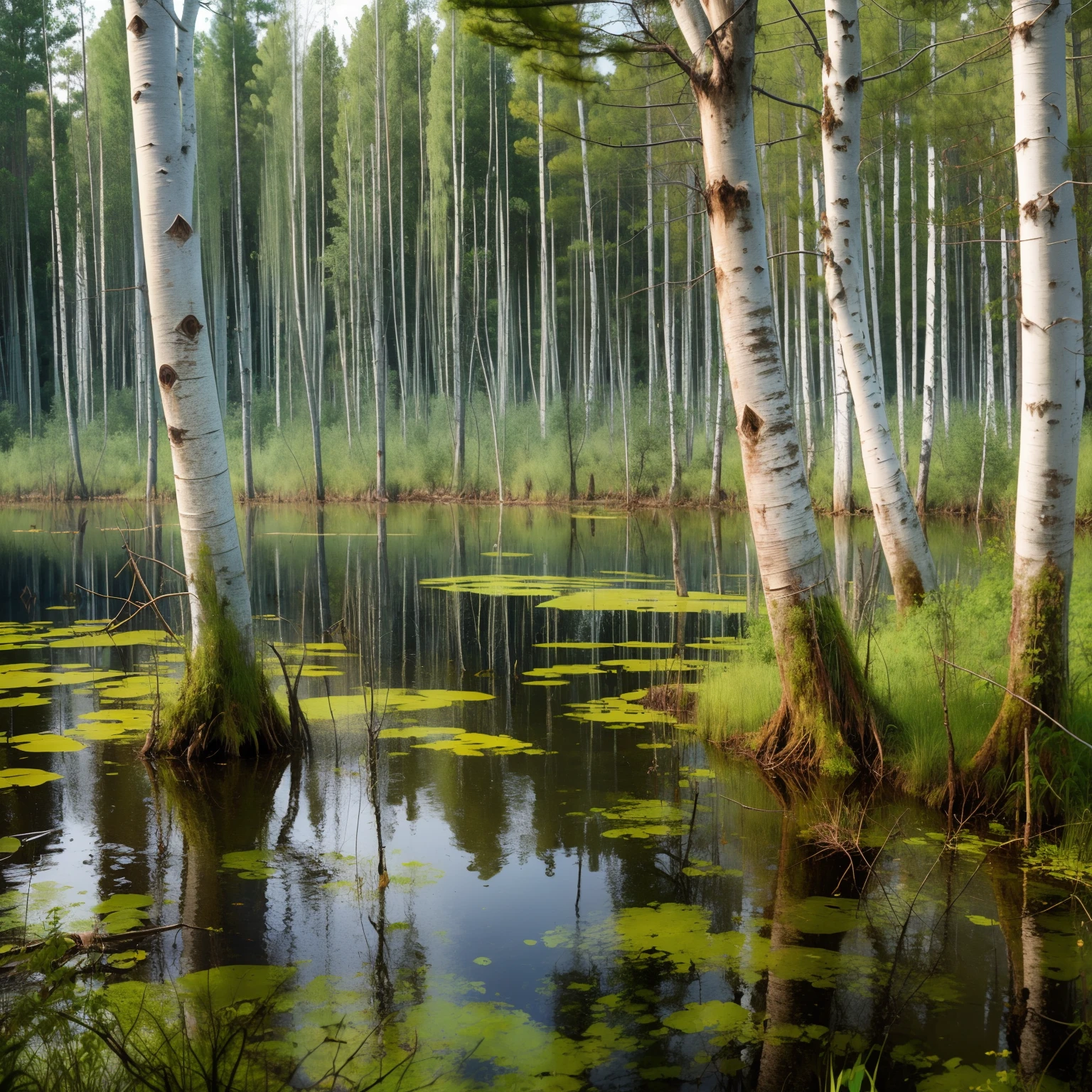 Swamp, old swamp, trees, old trees, Ate, Birch, Dead trees