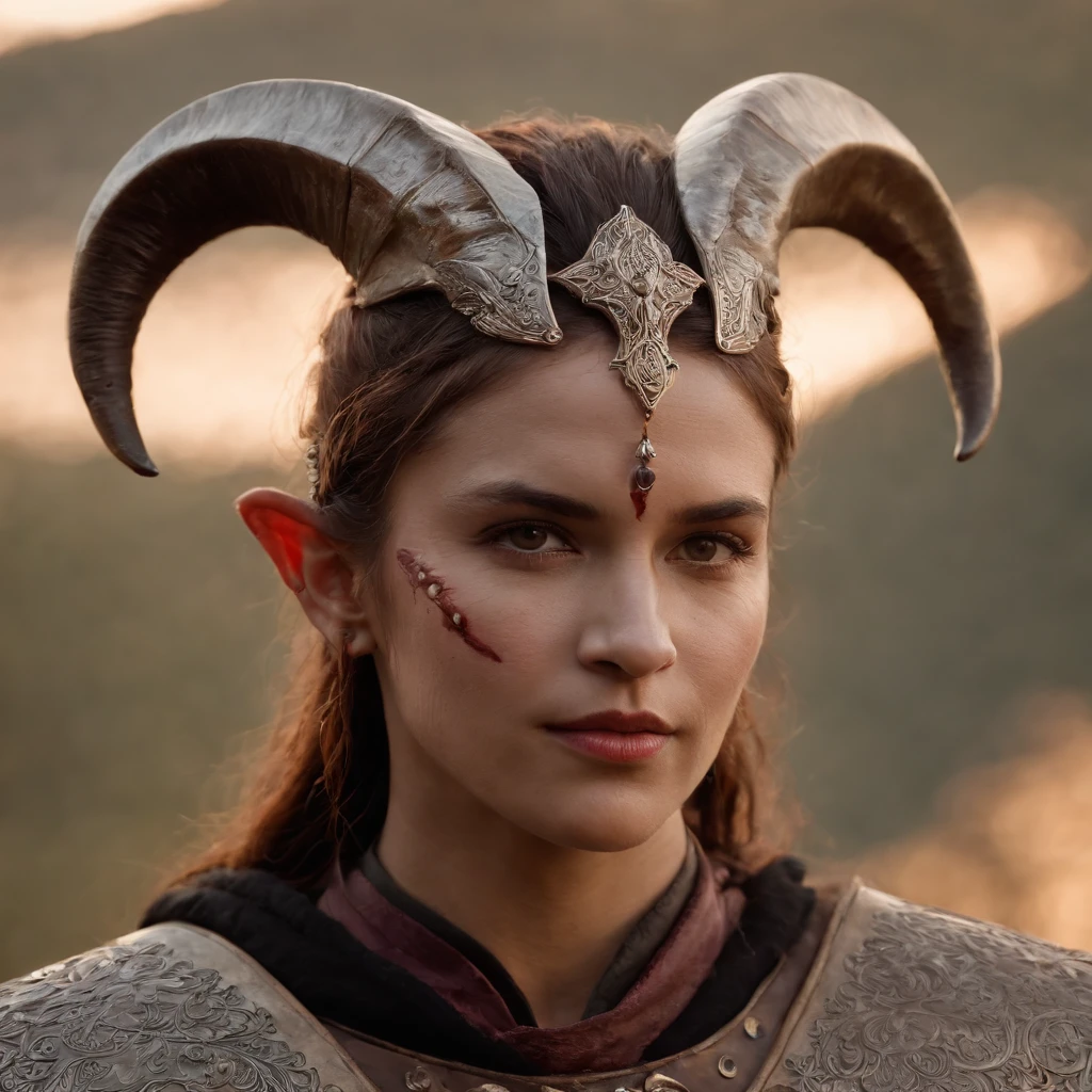 Hideous face,Strengthen your body,blood color eyes,Dark Greatsword,divinity,Pulsating life,Reverse goat's feet,intricately ornamented,A faint mist of blood,Sharp head angle,Partial hulling,Mysterious runes,fantasy features,Fantasy work,The contour is sharp, sun tattoo on head