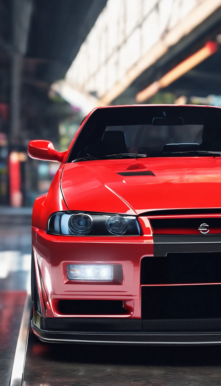 JDM Car, CAR Nissan R34,Car color Red Black
