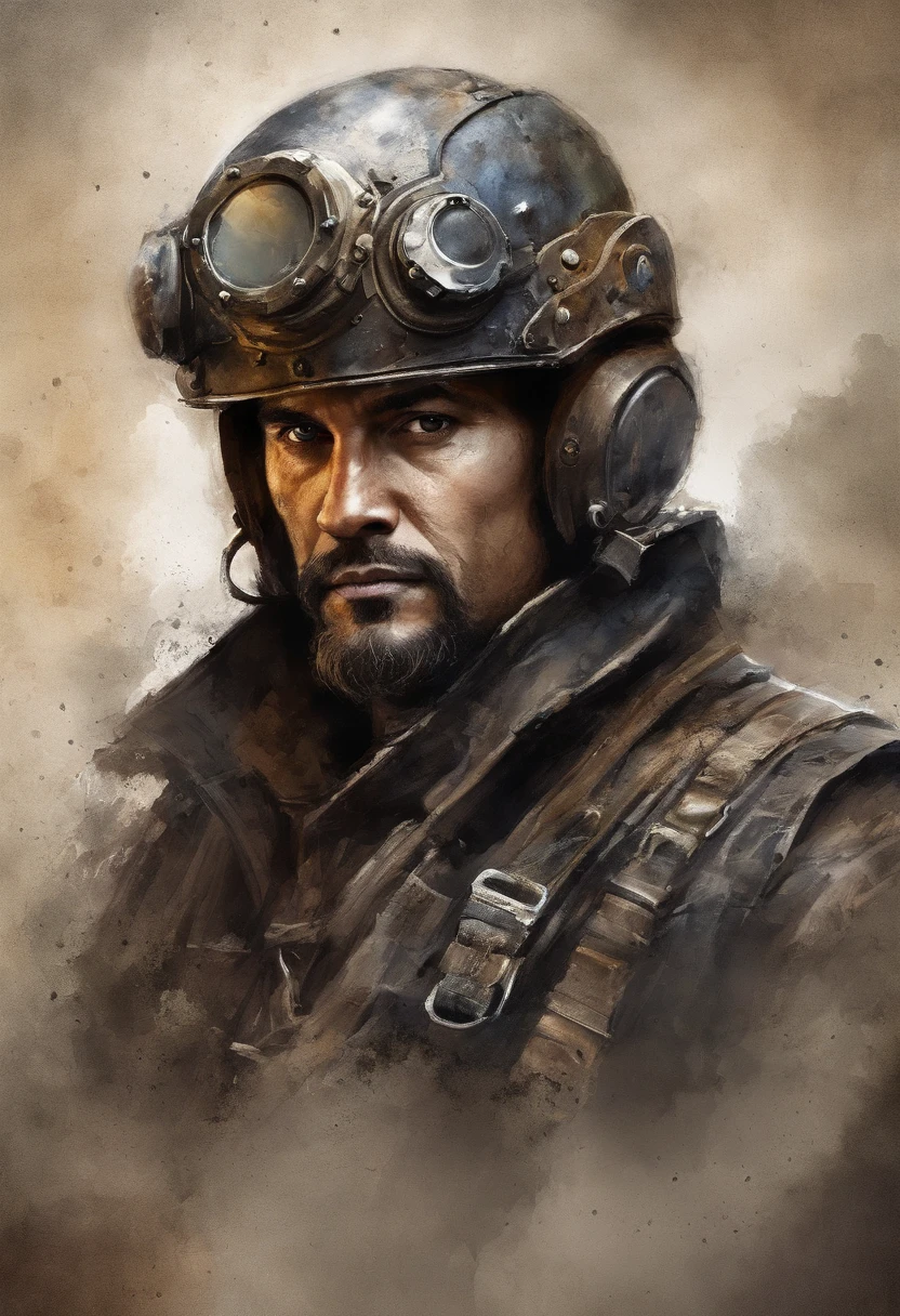 top-quality, Dramatic Lighting, menacing pose, fierce look, epic atmosphere, (((Helmet in the shape of a beret head))), (((Full body shot))),Berets made of metal, cyborgs, Cyberpunk style, Clockwork, ((Intricate details)), nffsw, ((Intricate details, hyperdetails)), incandescent lamps, cinematic shot, Vignette, bokeh effect beckground, (dogy), (Full body shot).